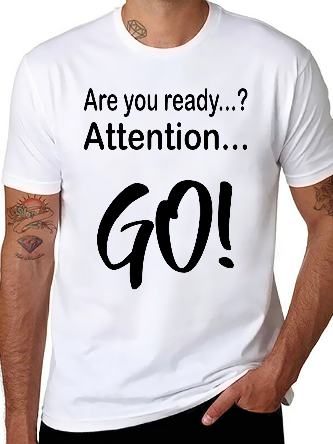 Ready Attention GO! Black Graphic Tee Shirt