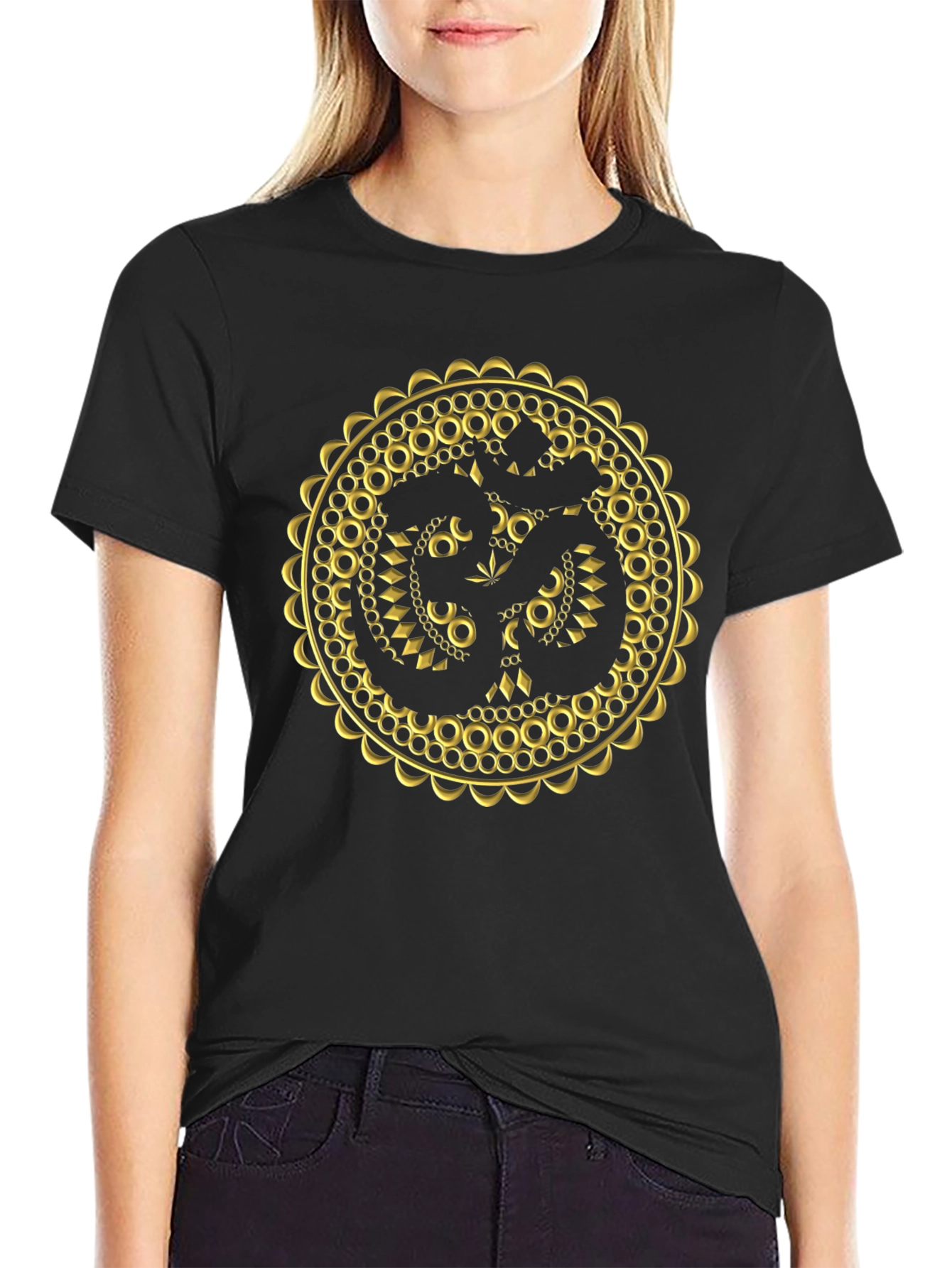 Om Mandala Graphic Black Tee