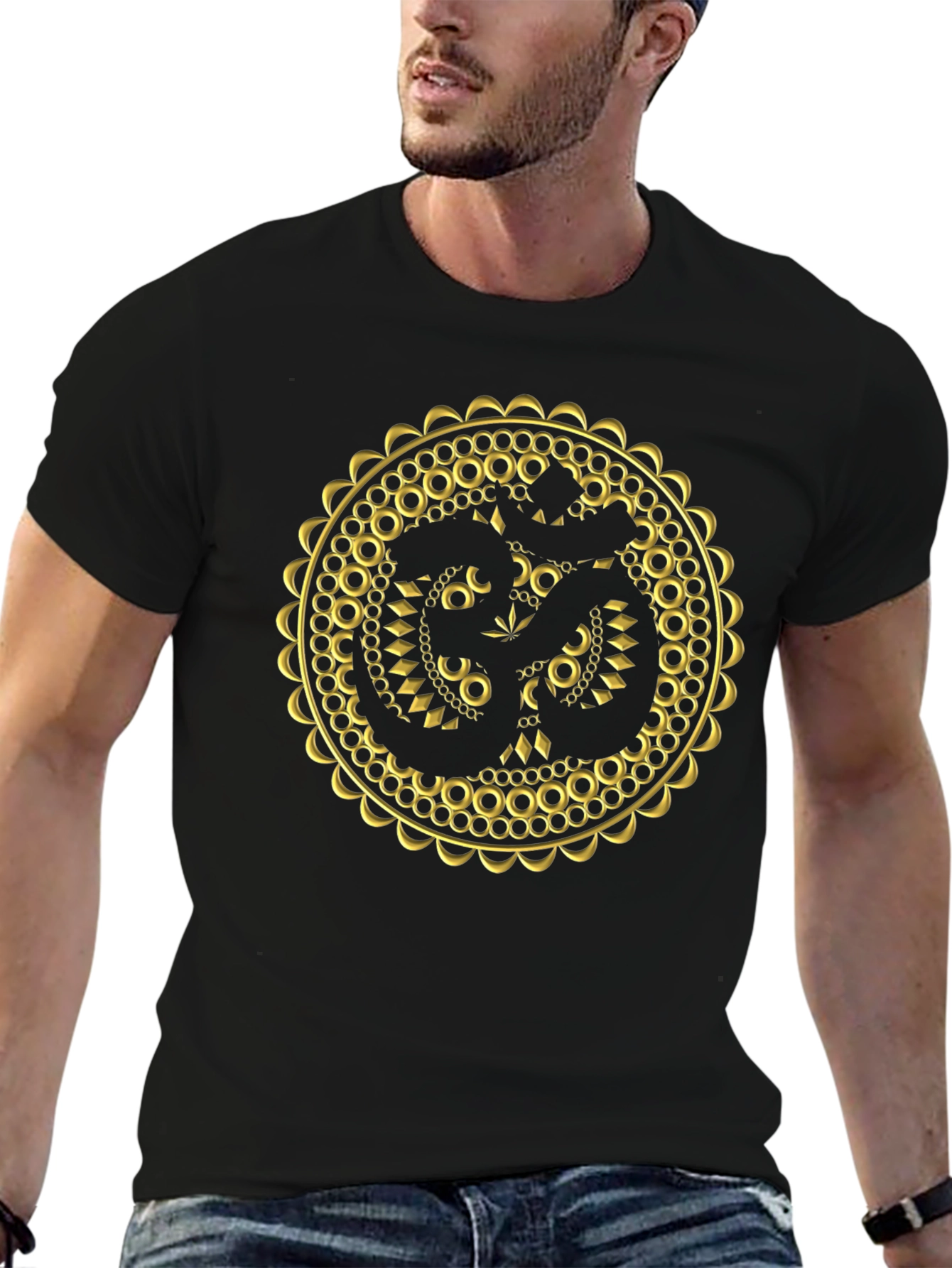 Om Mandala Graphic Black Tee