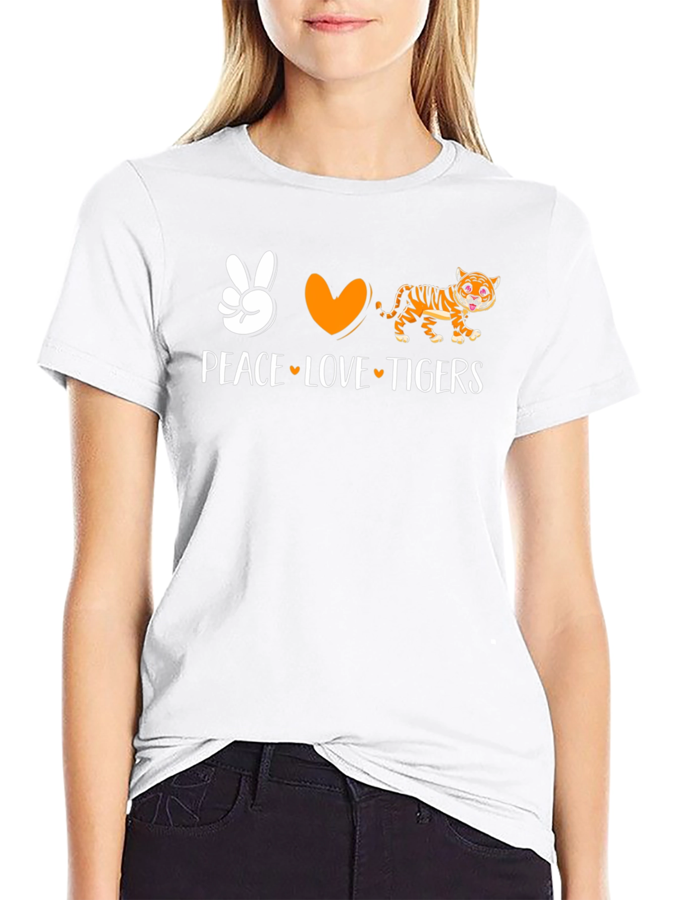 Peace Love Tigers Graphic T-Shirt