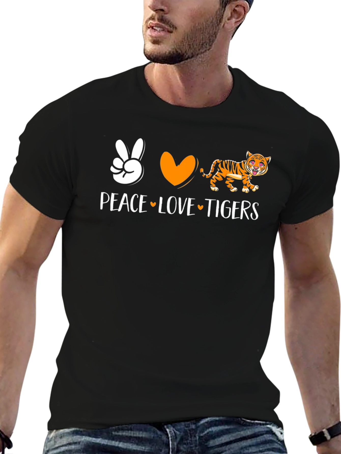 Peace Love Tigers Graphic T-Shirt