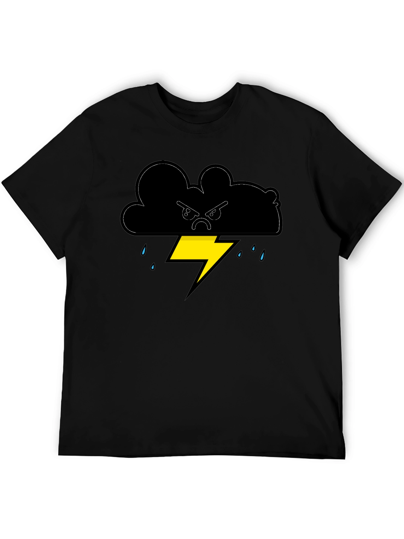 Angry Cloud Lightning Bolt Graphic Tee