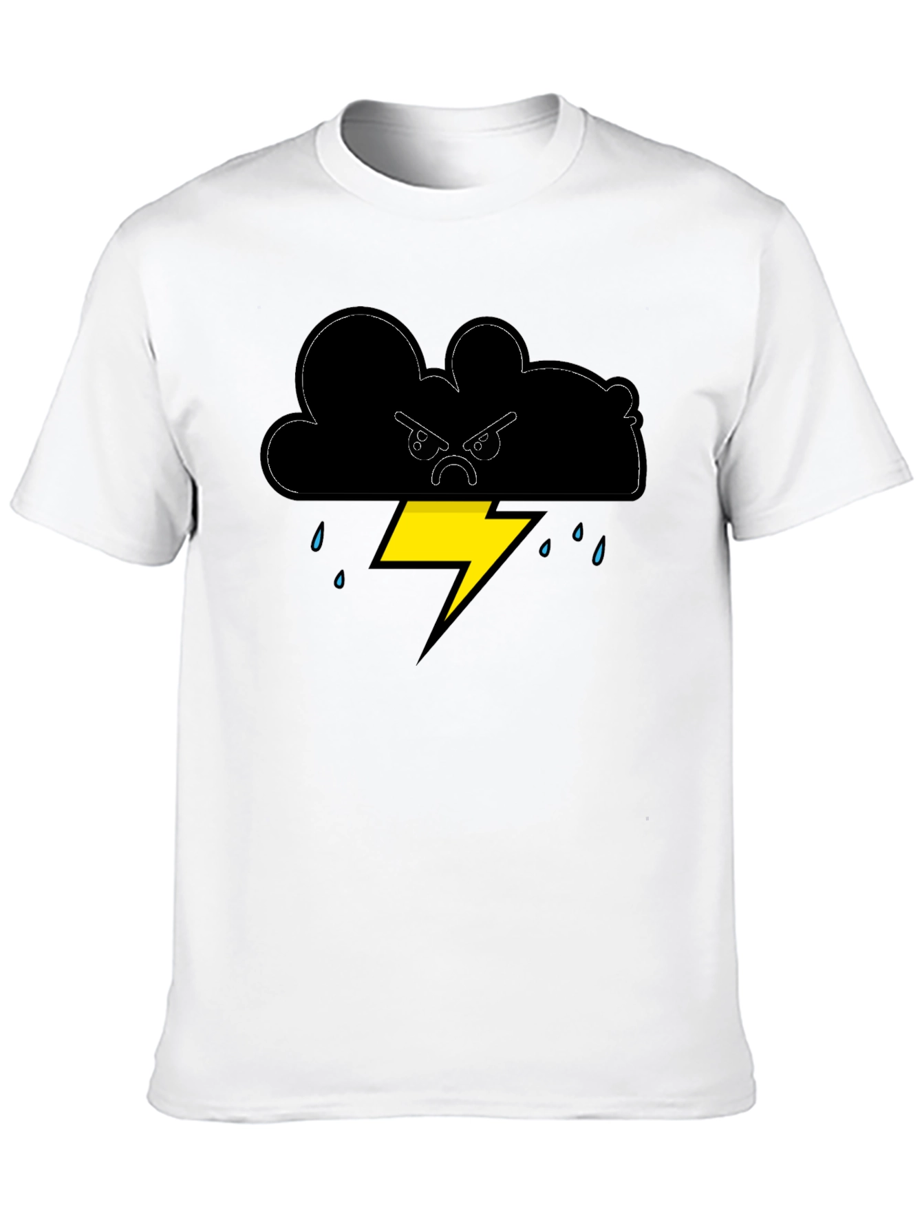 Angry Cloud Lightning Bolt Graphic Tee
