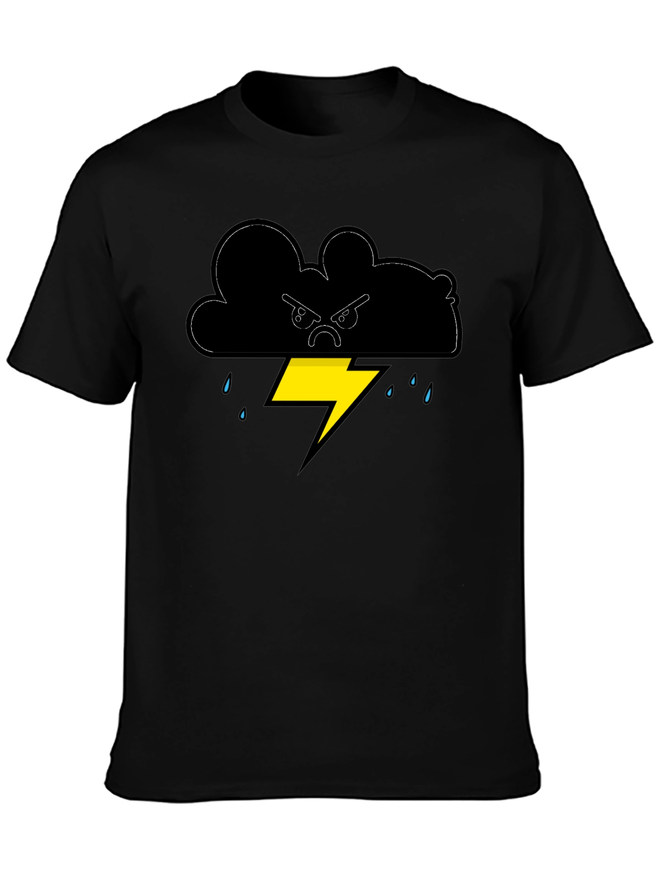 Angry Cloud Lightning Bolt Graphic Tee