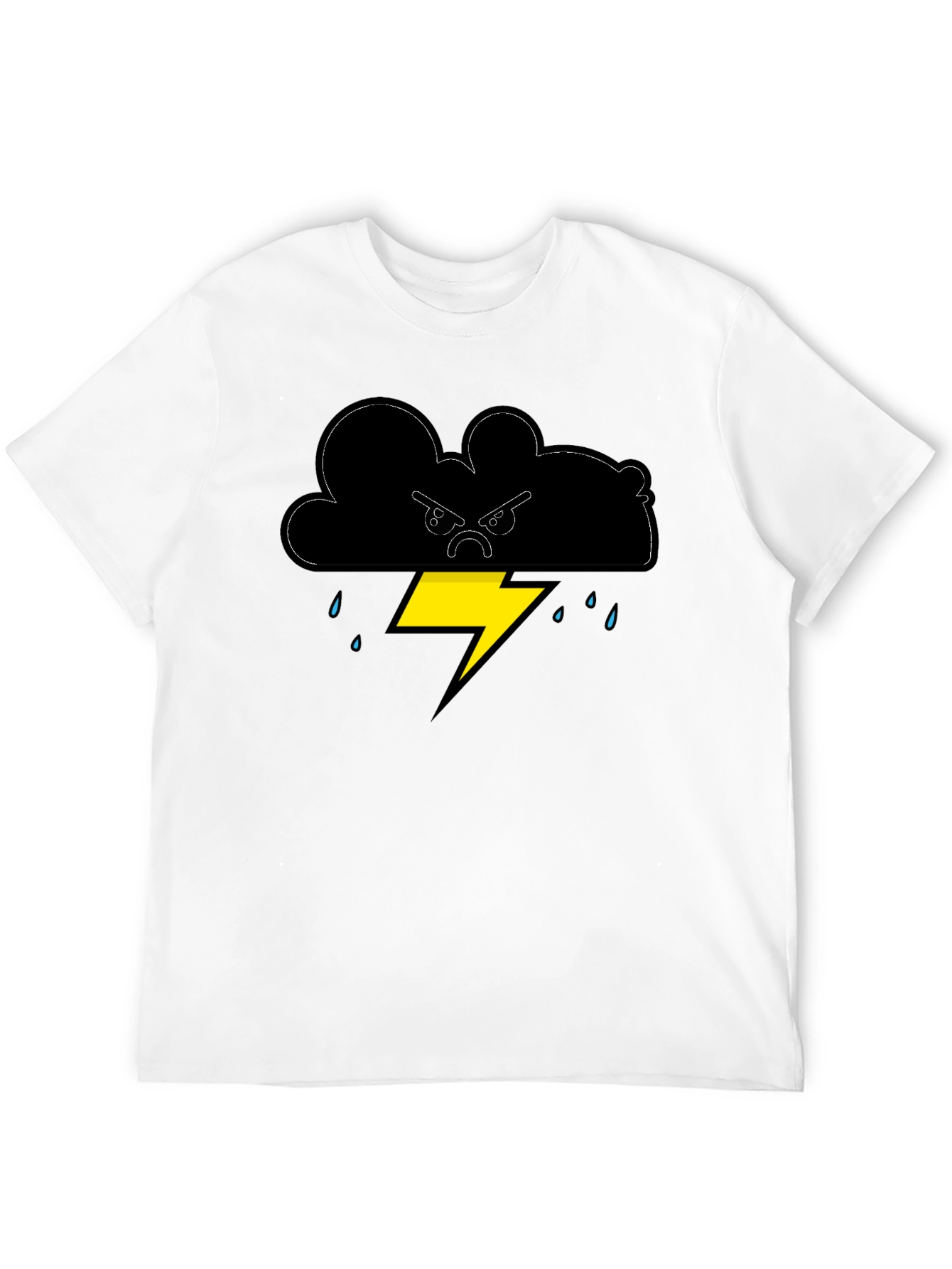 Angry Cloud Lightning Bolt Graphic Tee
