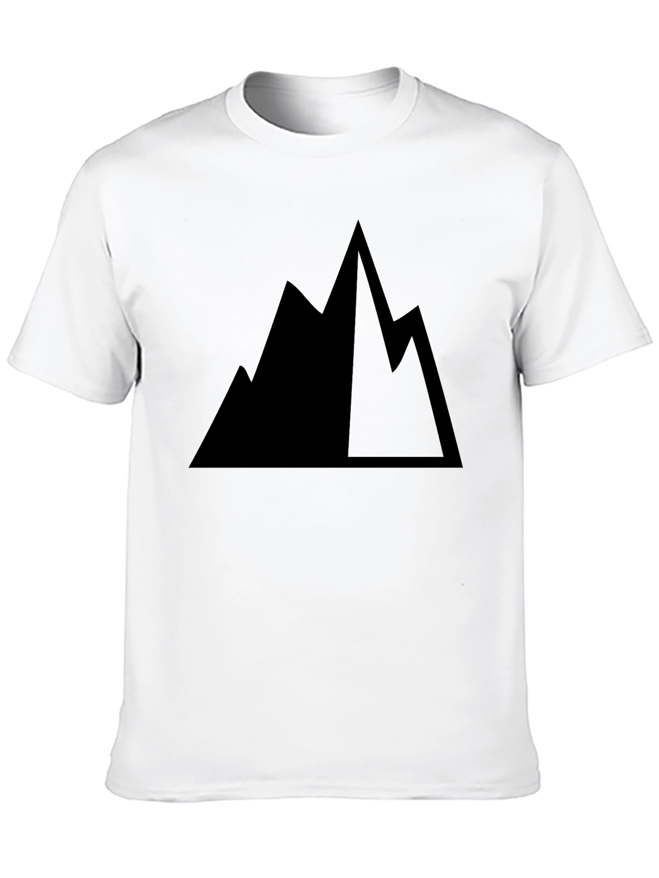 Mountain Peak Graphic Tee - Classic Black Cotton T-Shirt