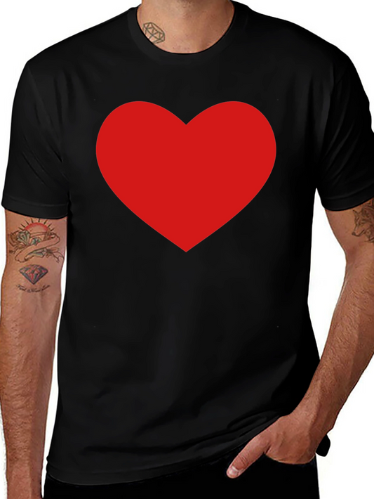 Red Heart Graphic Black T-Shirt