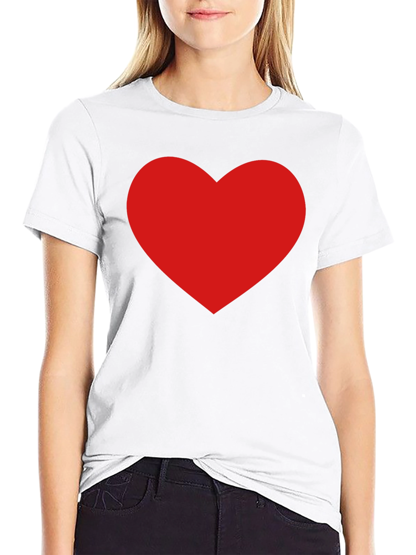 Red Heart Graphic Black T-Shirt
