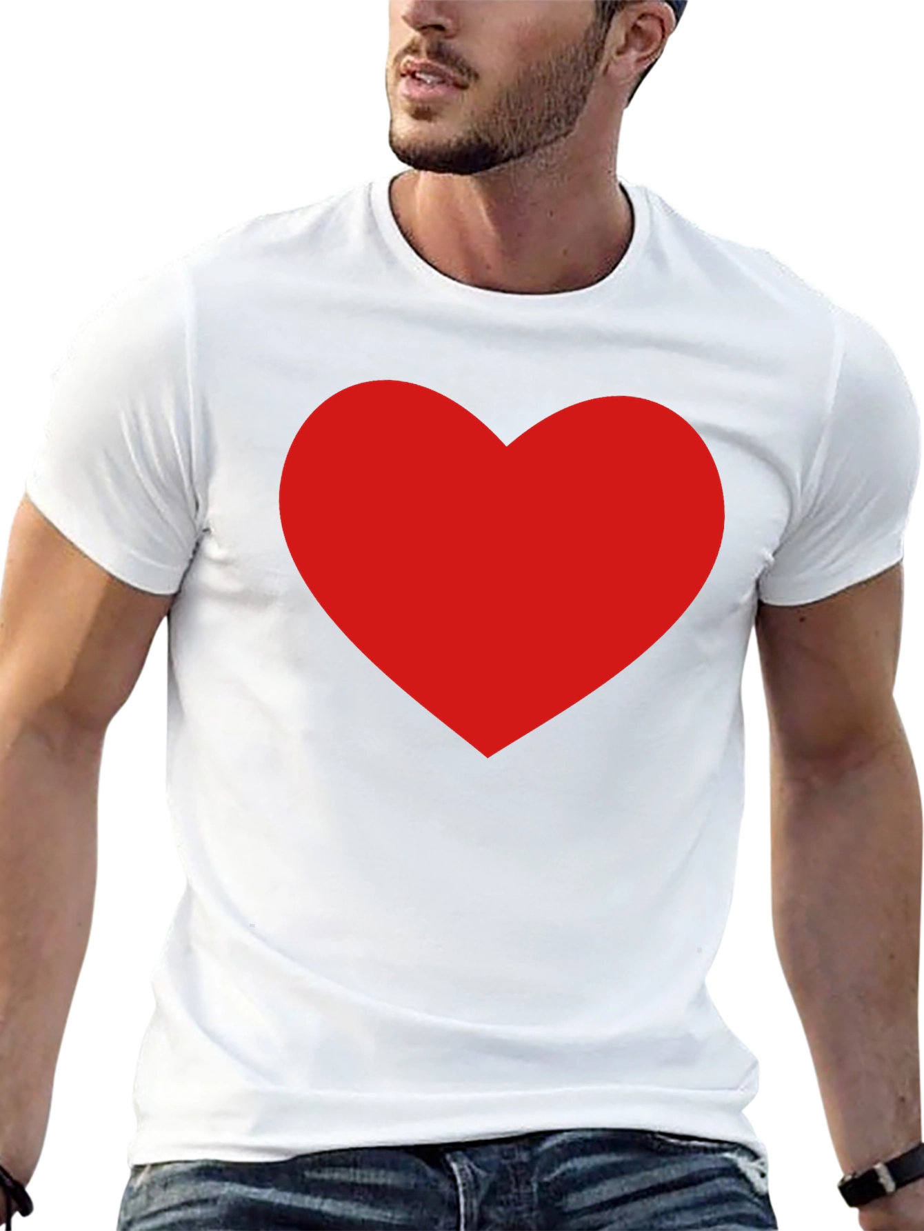 Red Heart Graphic Black T-Shirt