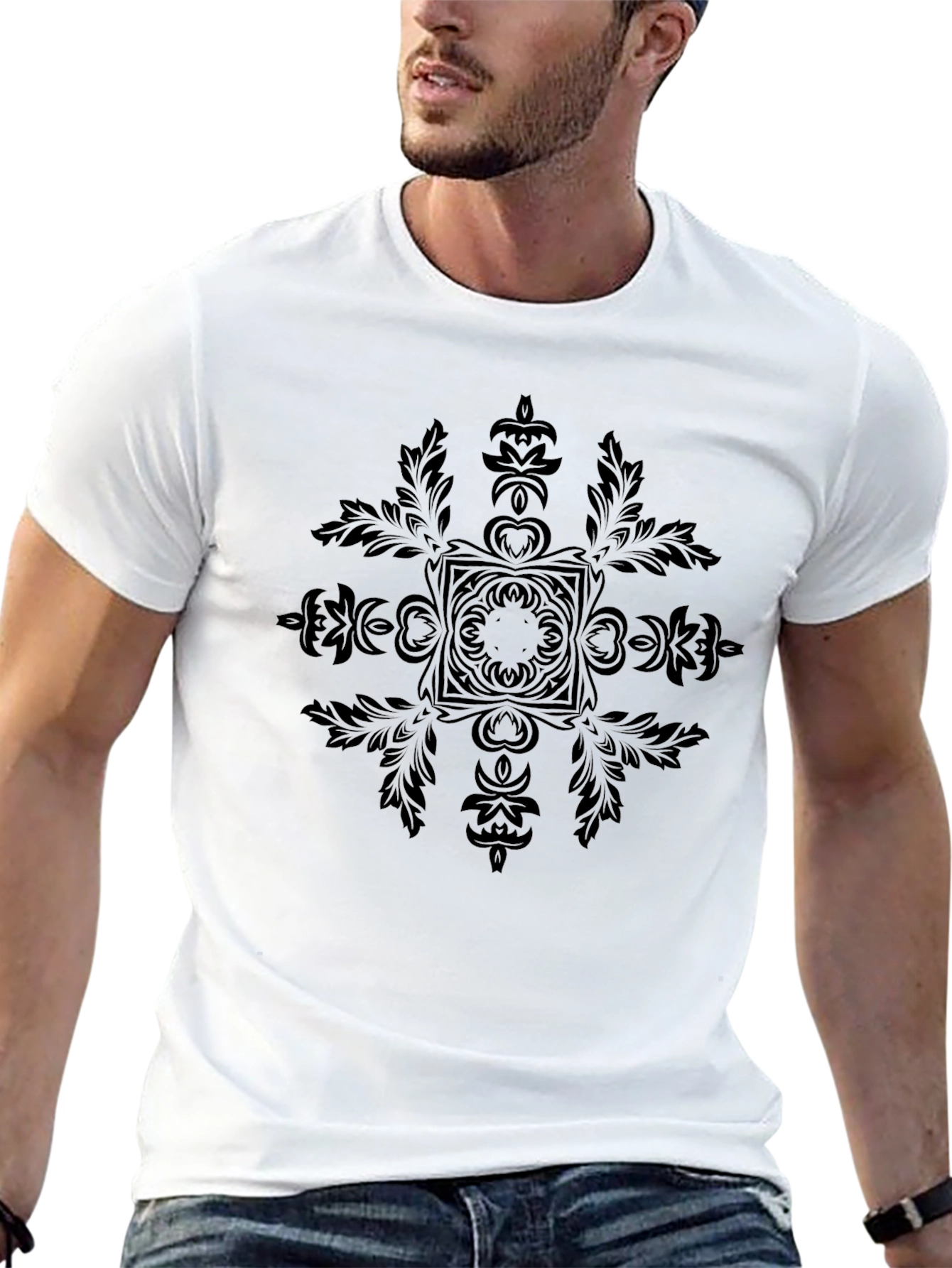 Elegant Black Graphic Tee - Stylish & Comfortable