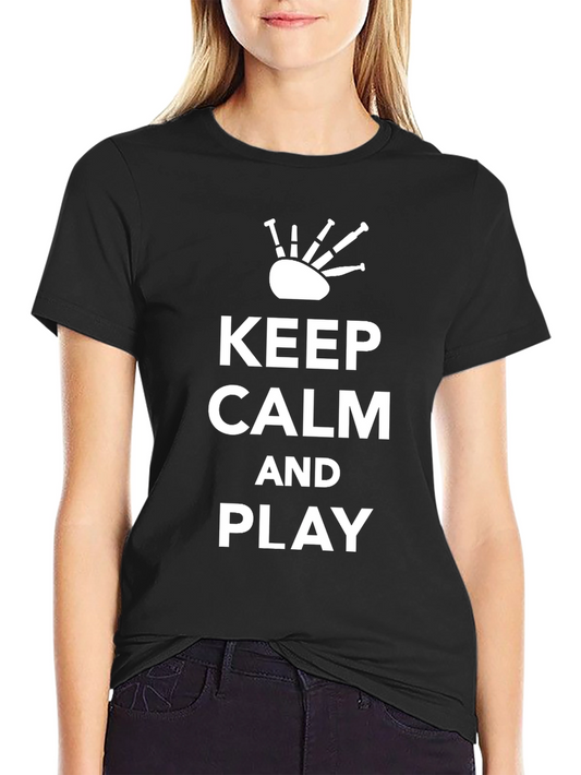 Keep Calm and Play Bagpipes - Black T-Shirt