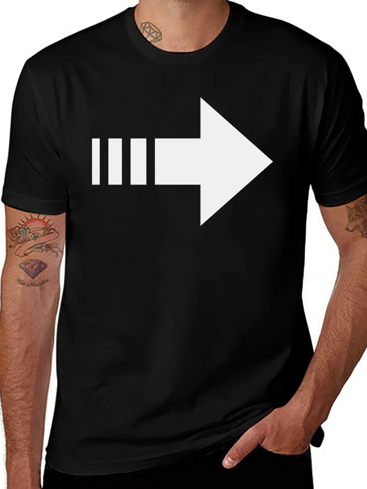 Minimalist Arrow Graphic T-Shirt - Black Cotton Tee
