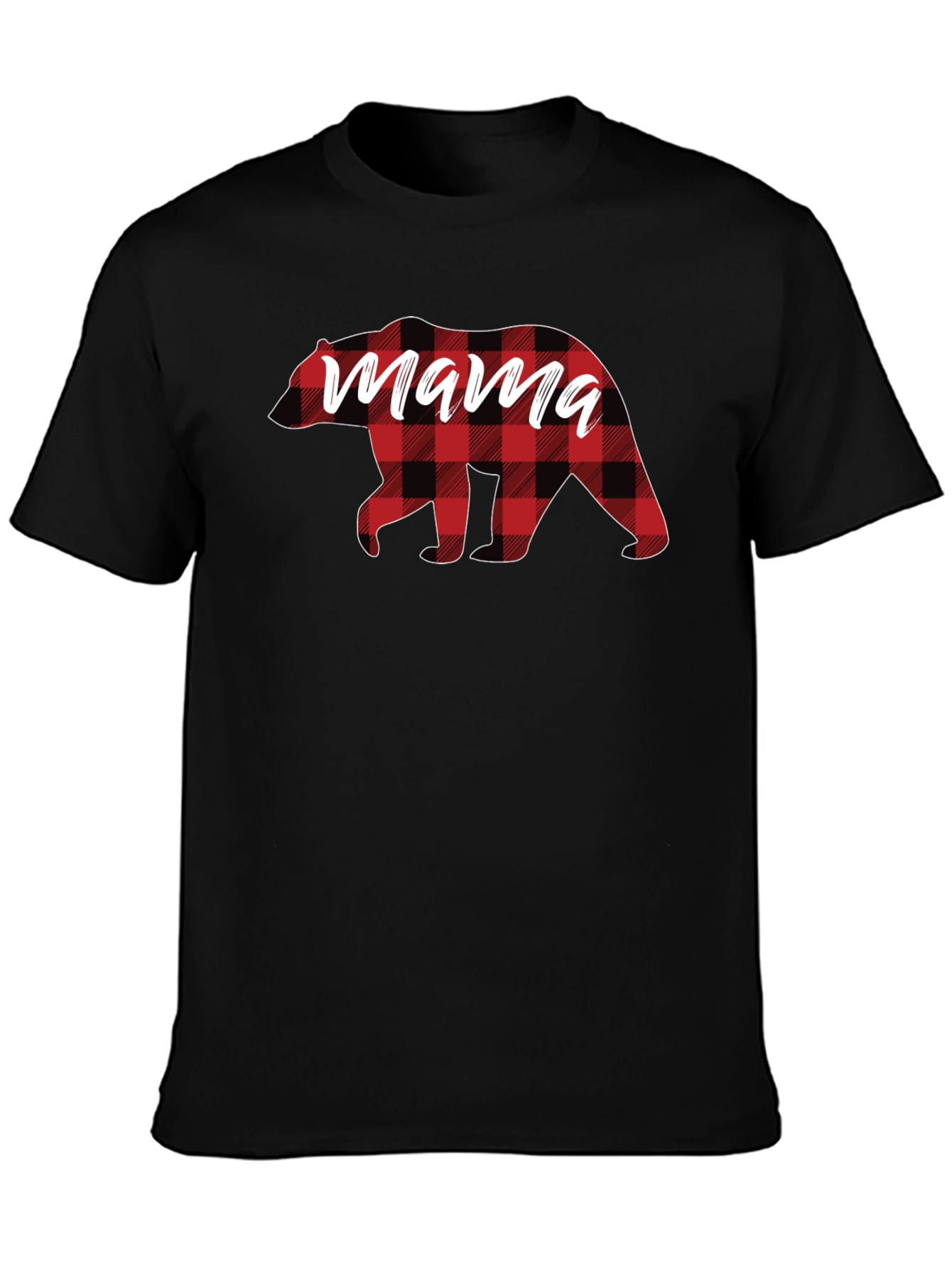 Mama Bear Plaid Graphic Tee - Stylish Comfort