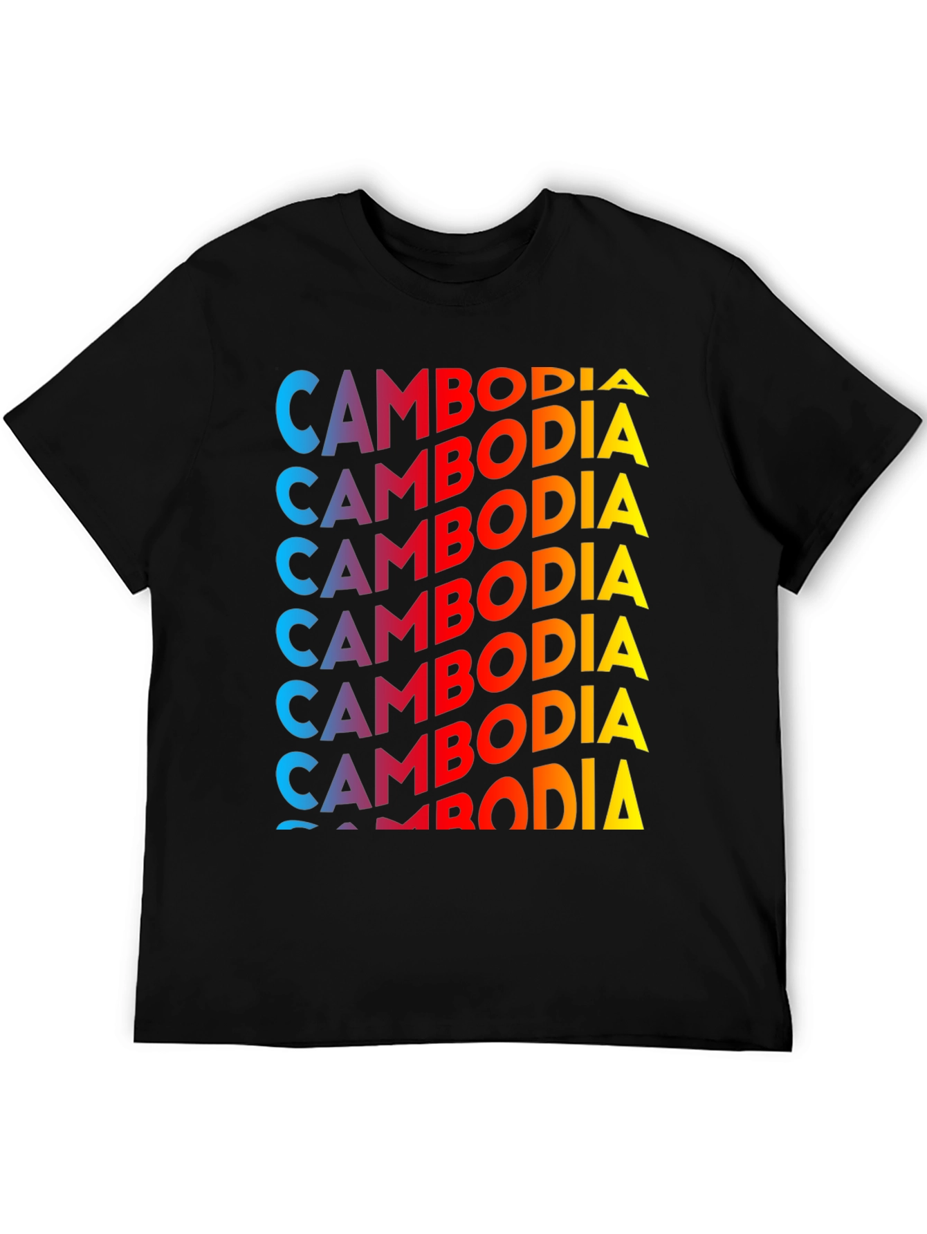 Cambodia Graphic Print T-Shirt - Black