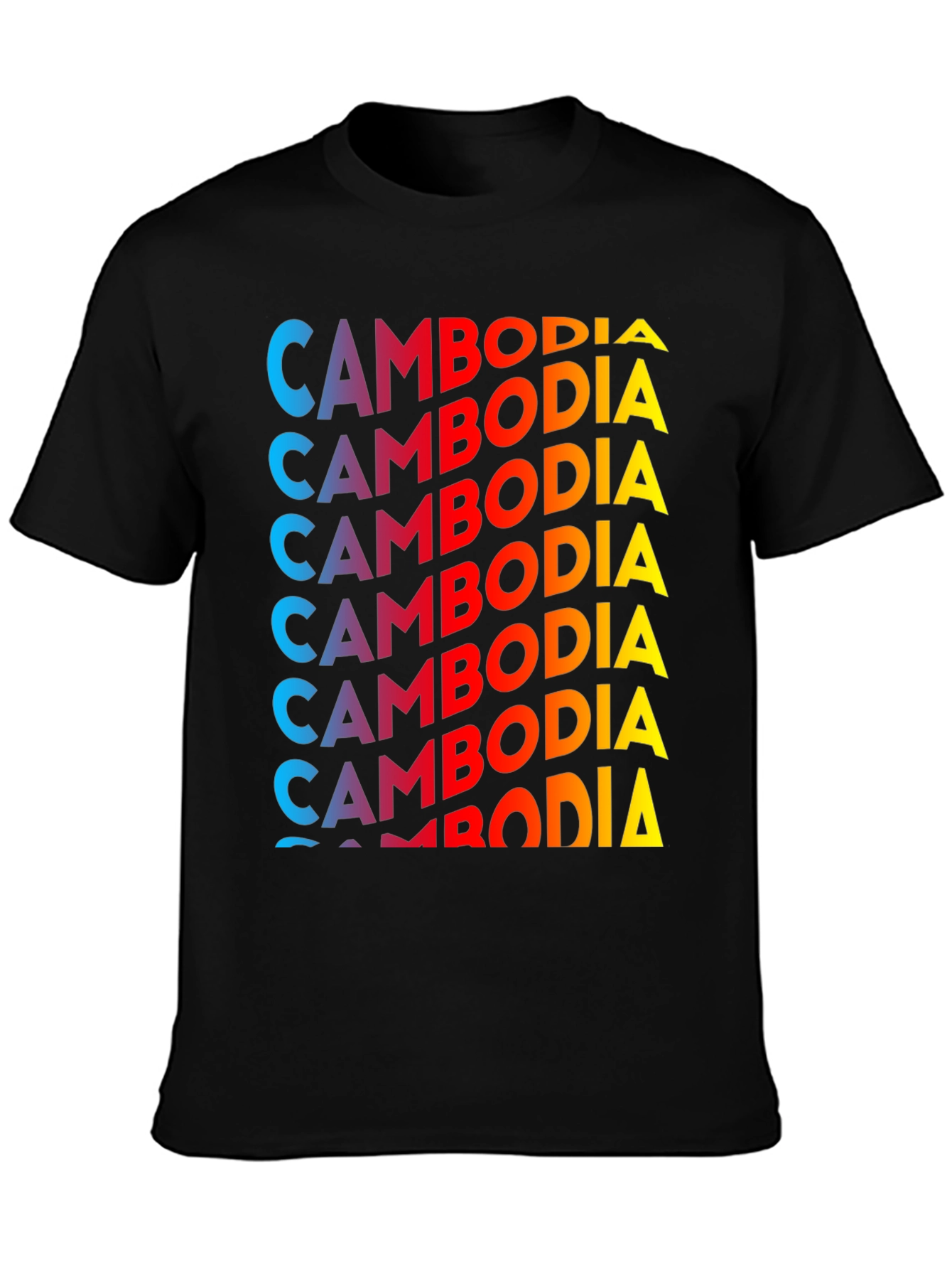 Cambodia Graphic Print T-Shirt - Black