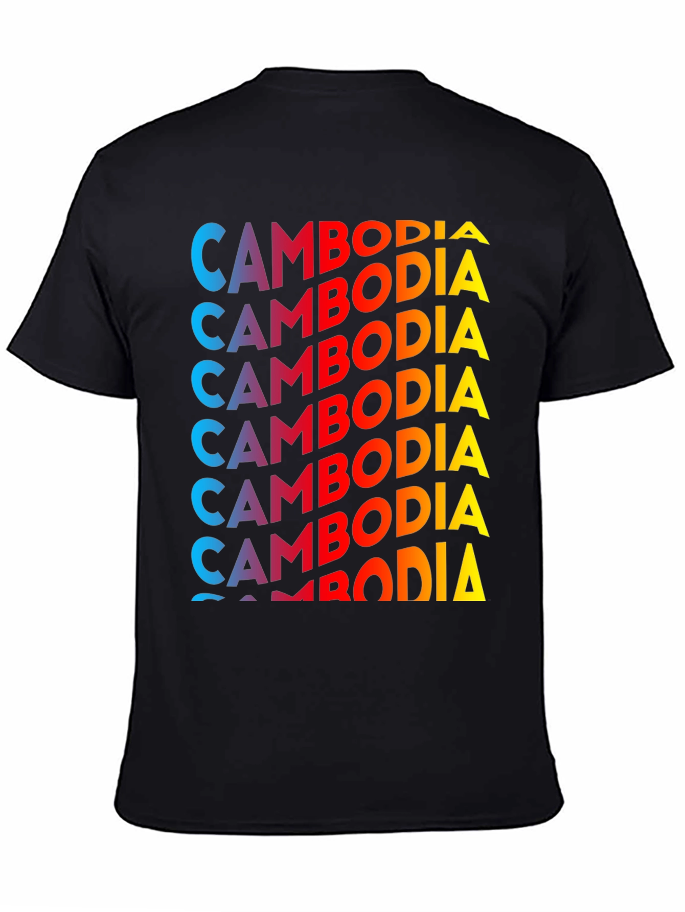 Cambodia Graphic Print T-Shirt - Black