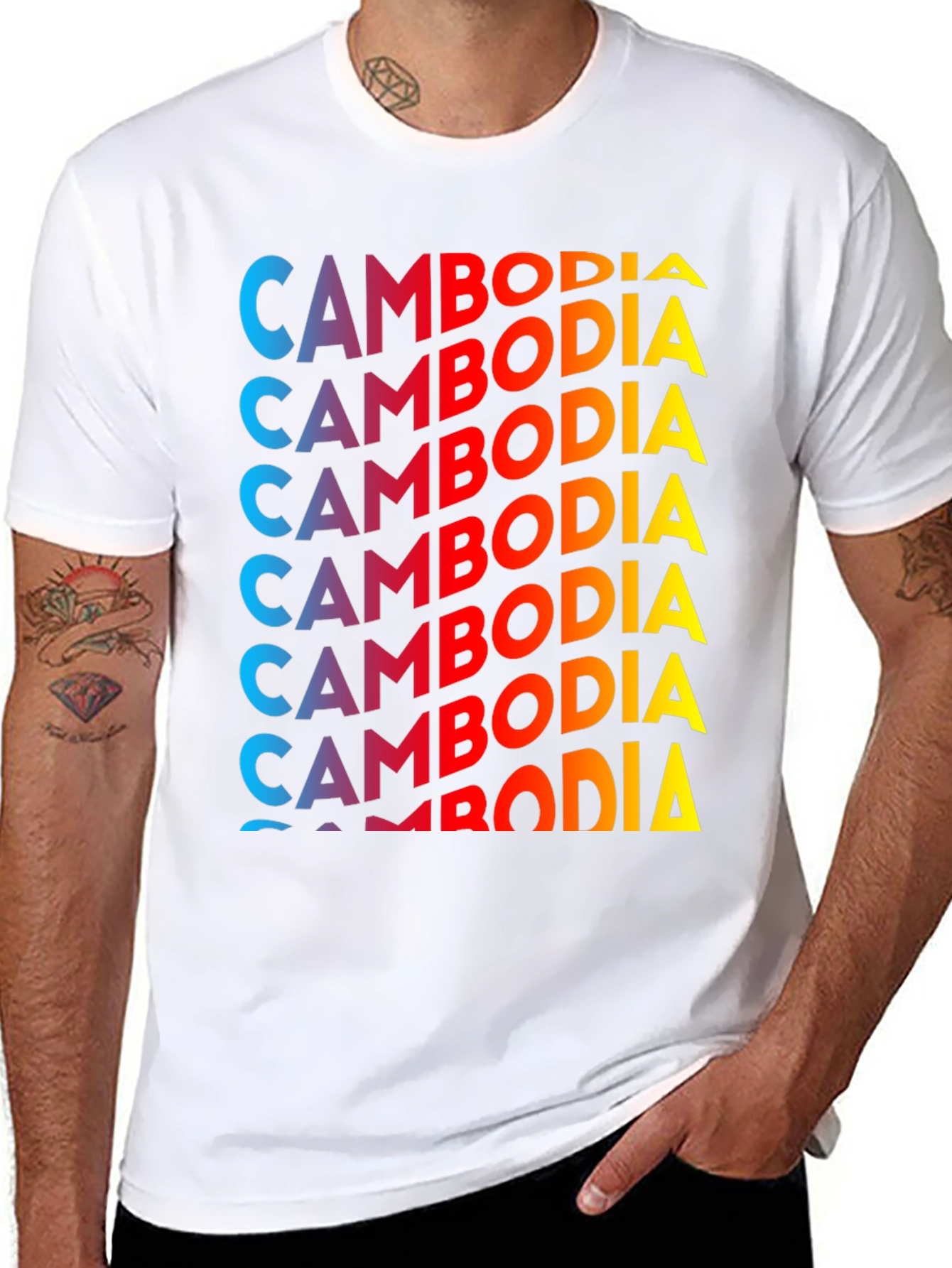 Cambodia Graphic Print T-Shirt - Black