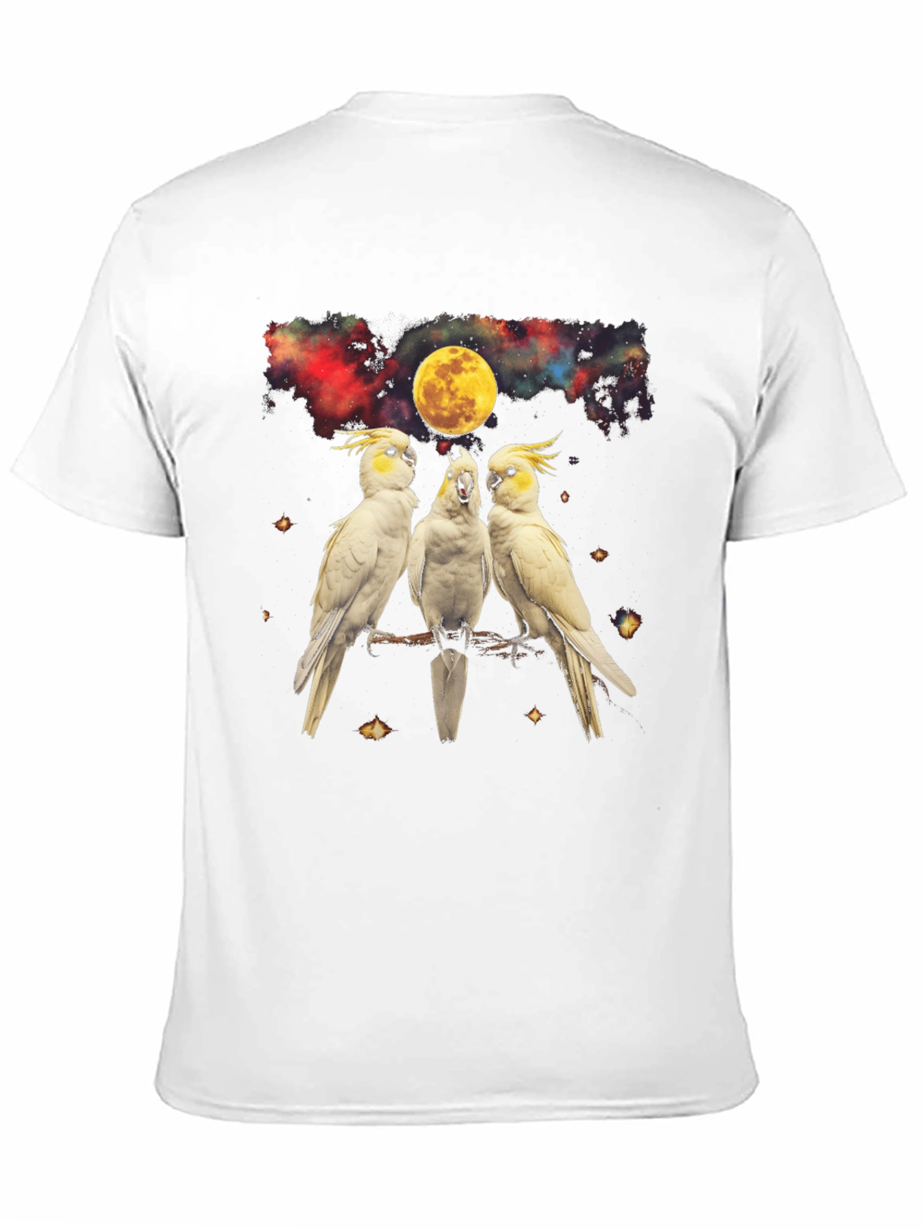Cockatoo Moon T-Shirt - Celestial Bird Design