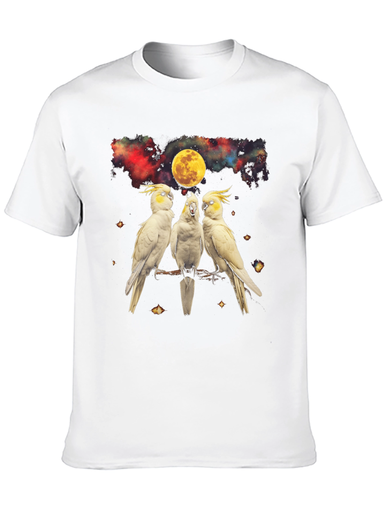 Cockatoo Moon T-Shirt - Celestial Bird Design