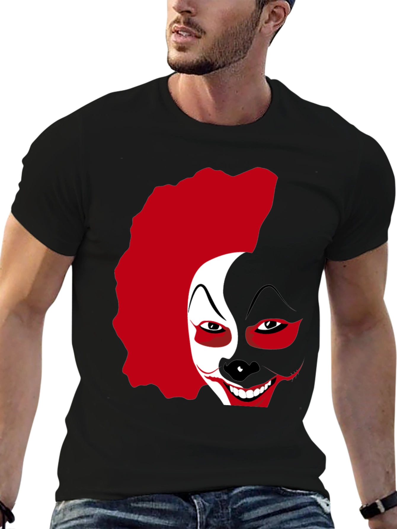 Clown Face Graphic T-Shirt - Black