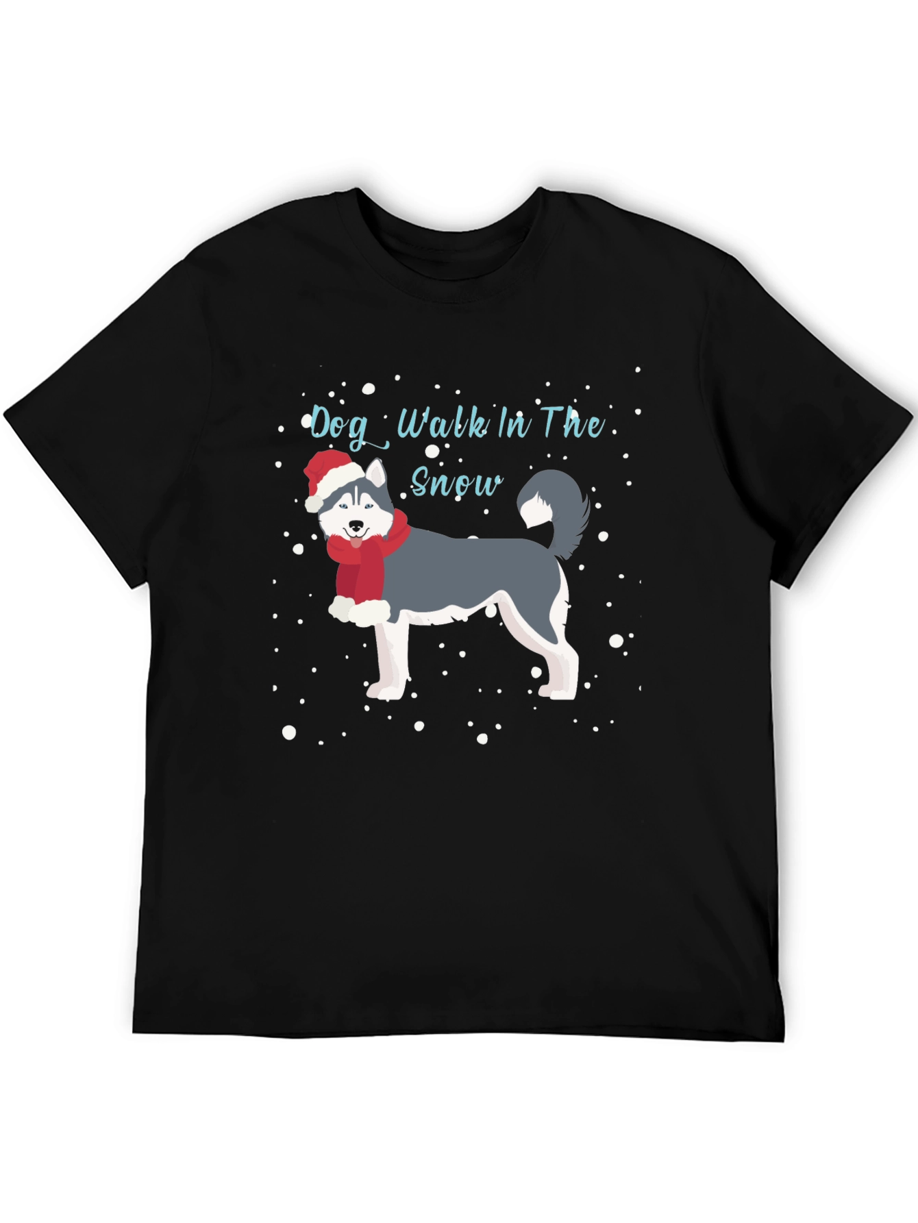Dog Walk In The Snow Graphic Tee