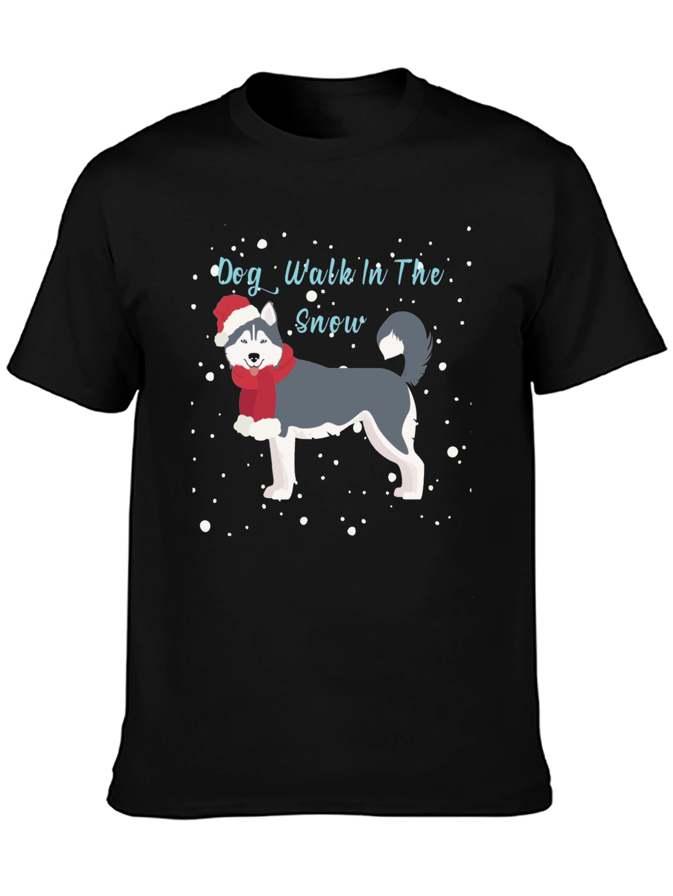 Dog Walk In The Snow Graphic Tee
