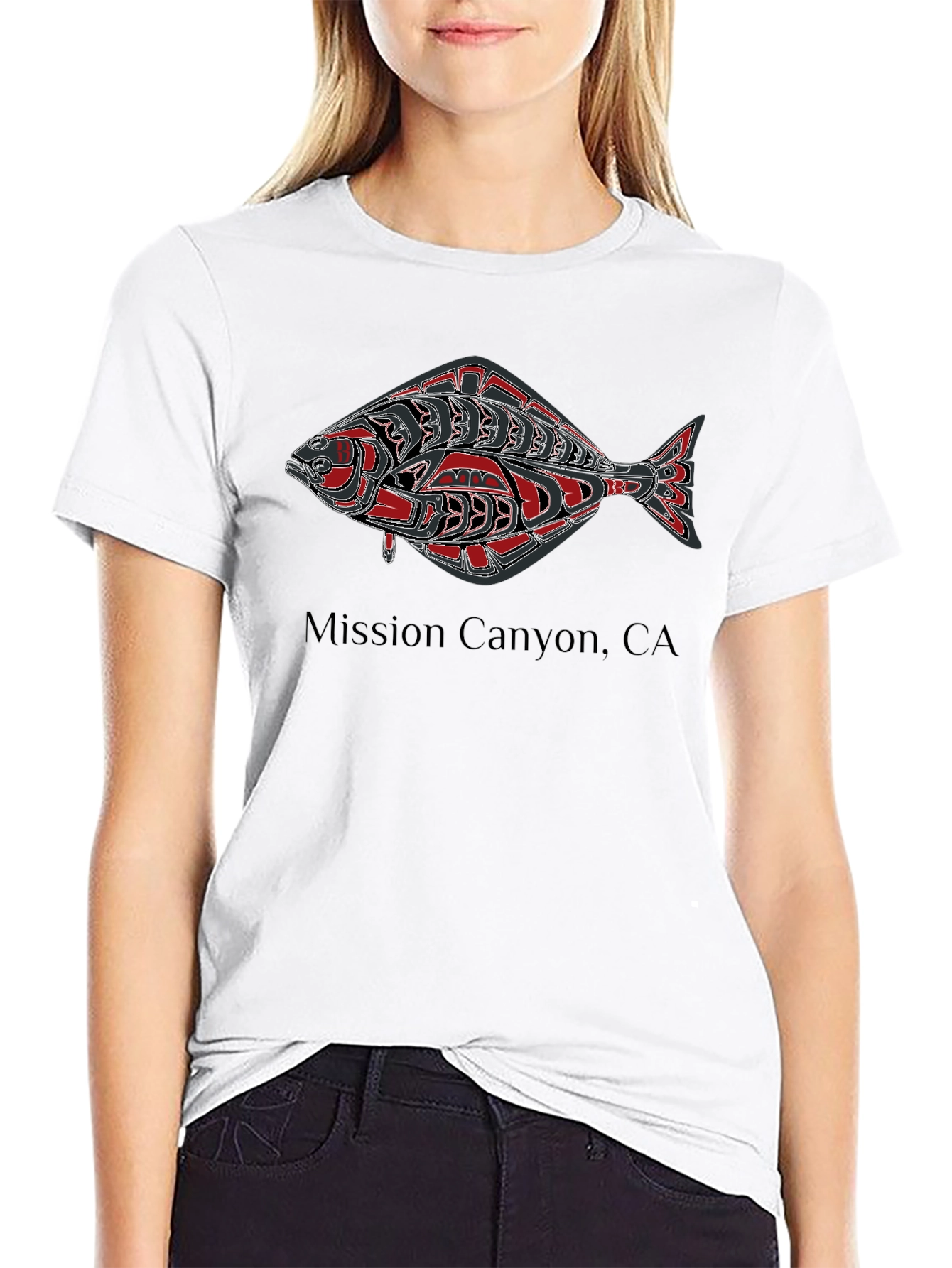 Mission Canyon Fish Graphic Black T-Shirt