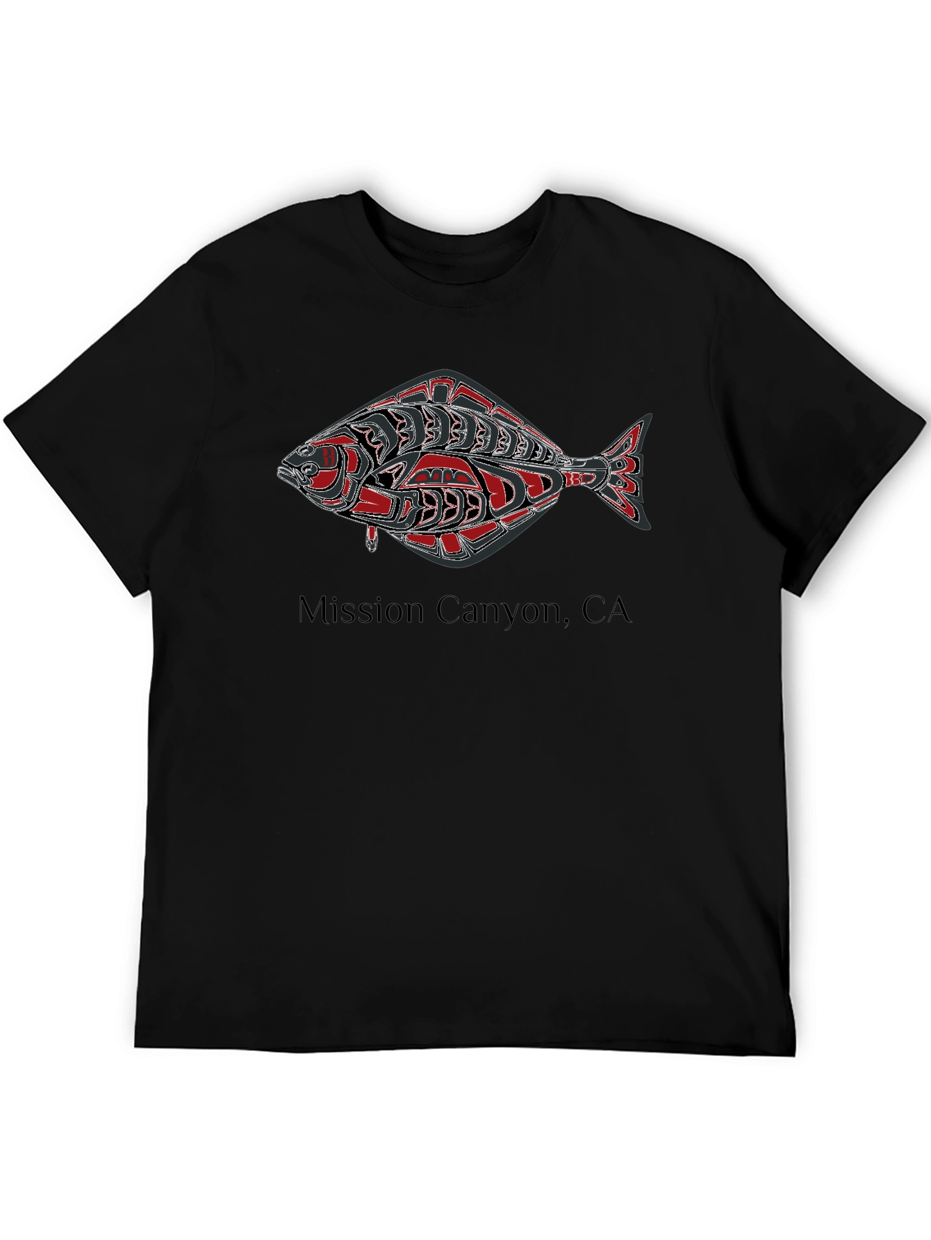 Mission Canyon Fish Graphic Black T-Shirt