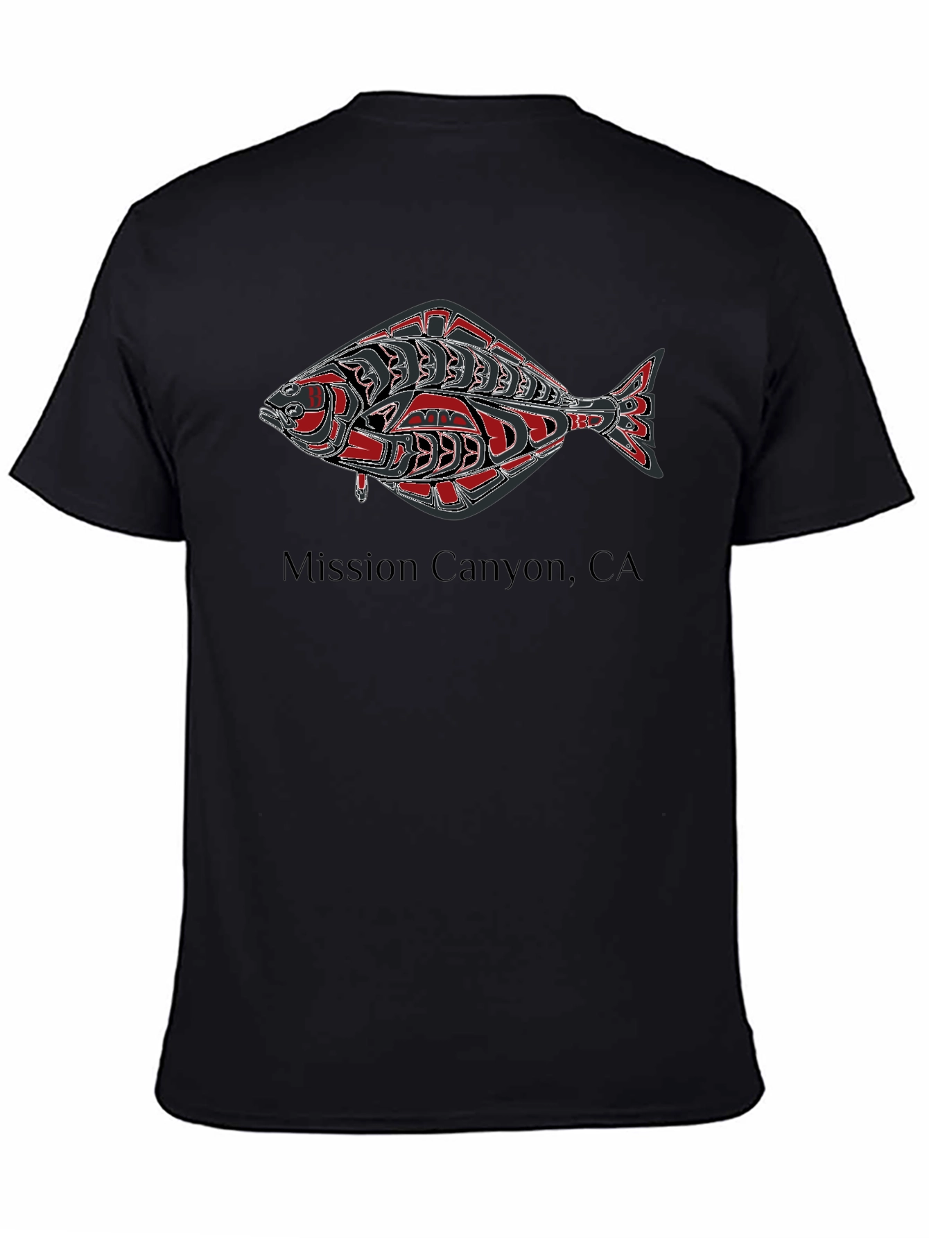 Mission Canyon Fish Graphic Black T-Shirt