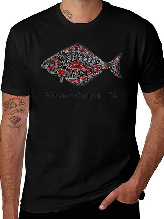 Mission Canyon Fish Graphic Black T-Shirt
