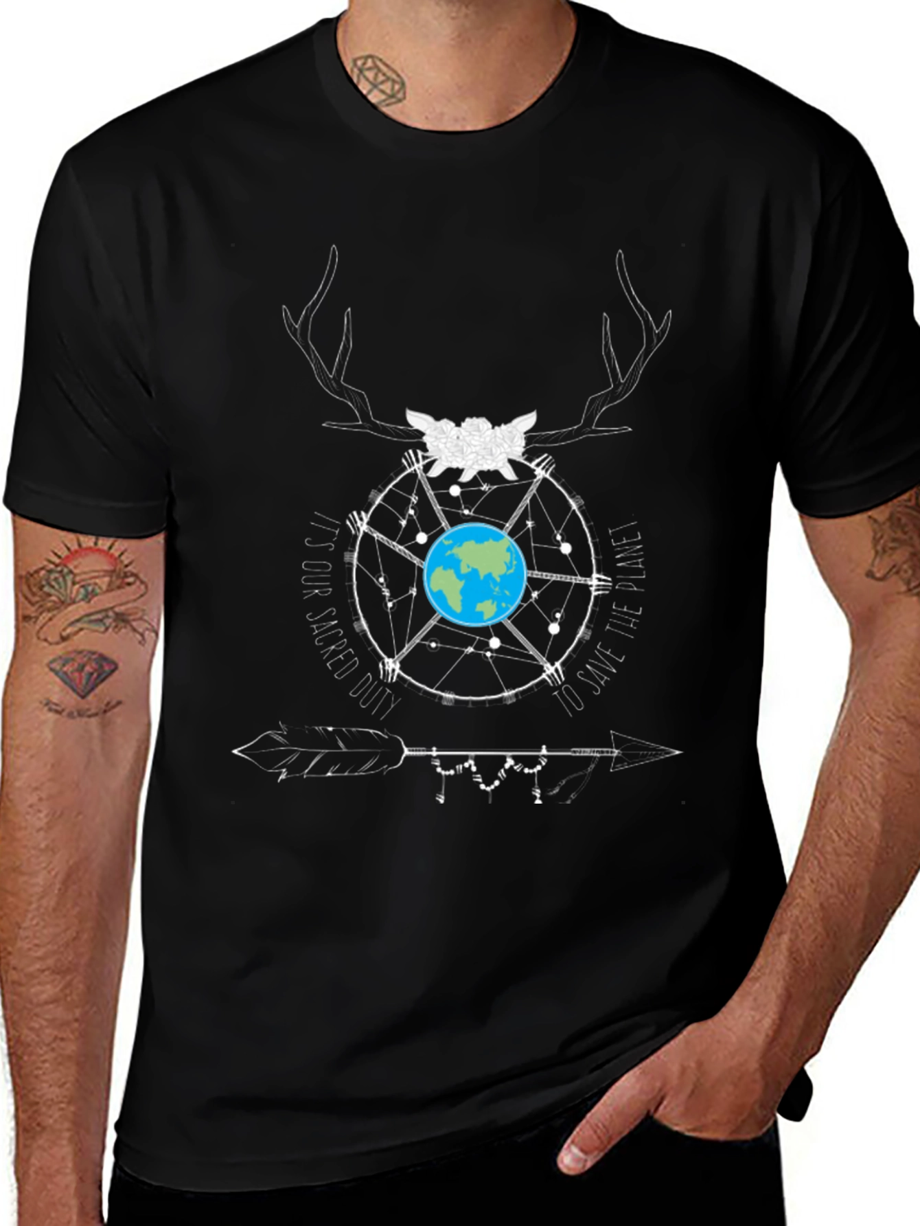 Earth Graphic Tee: Sacred Duty to Save the Planet