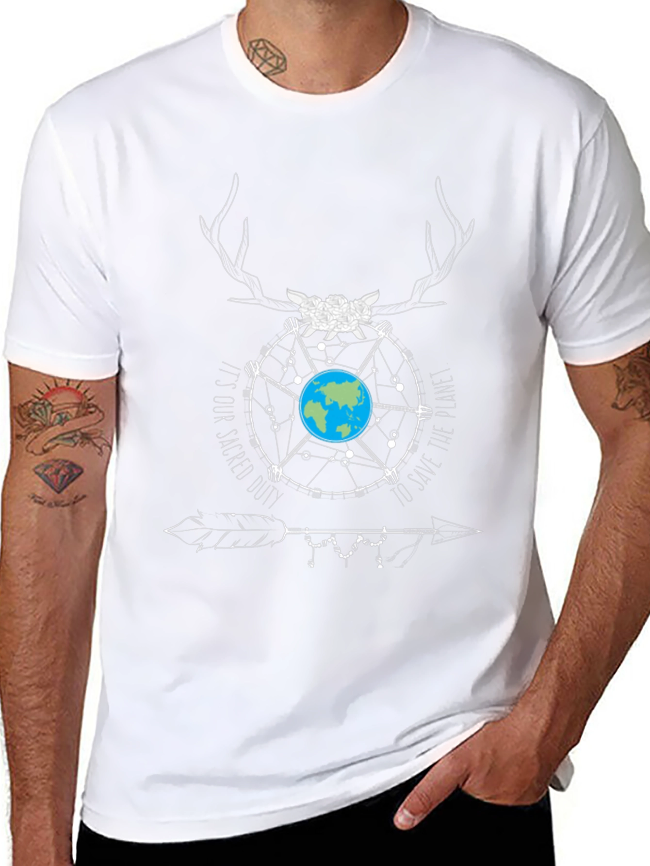 Earth Graphic Tee: Sacred Duty to Save the Planet