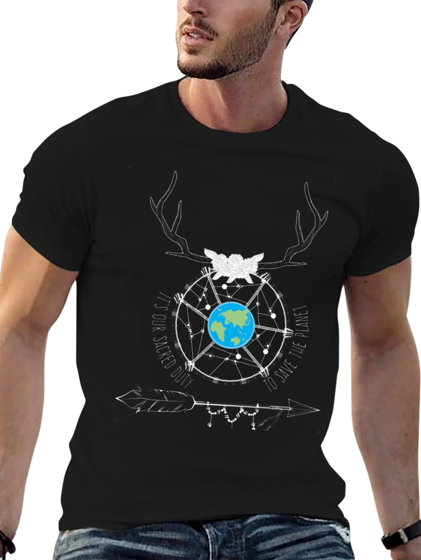 Earth Graphic Tee: Sacred Duty to Save the Planet
