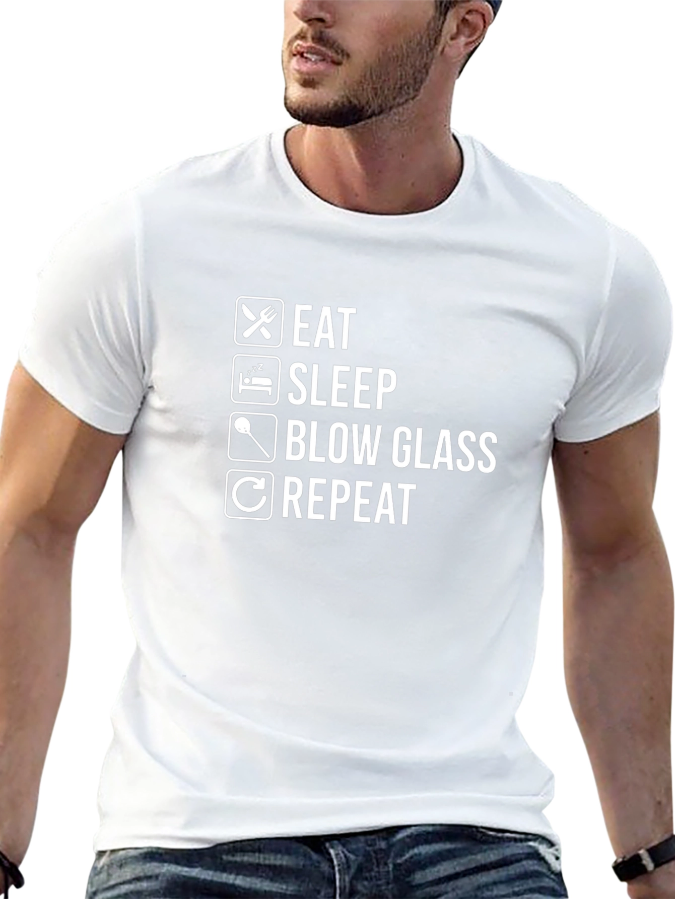Eat Sleep Blow Glass Repeat Black T-Shirt