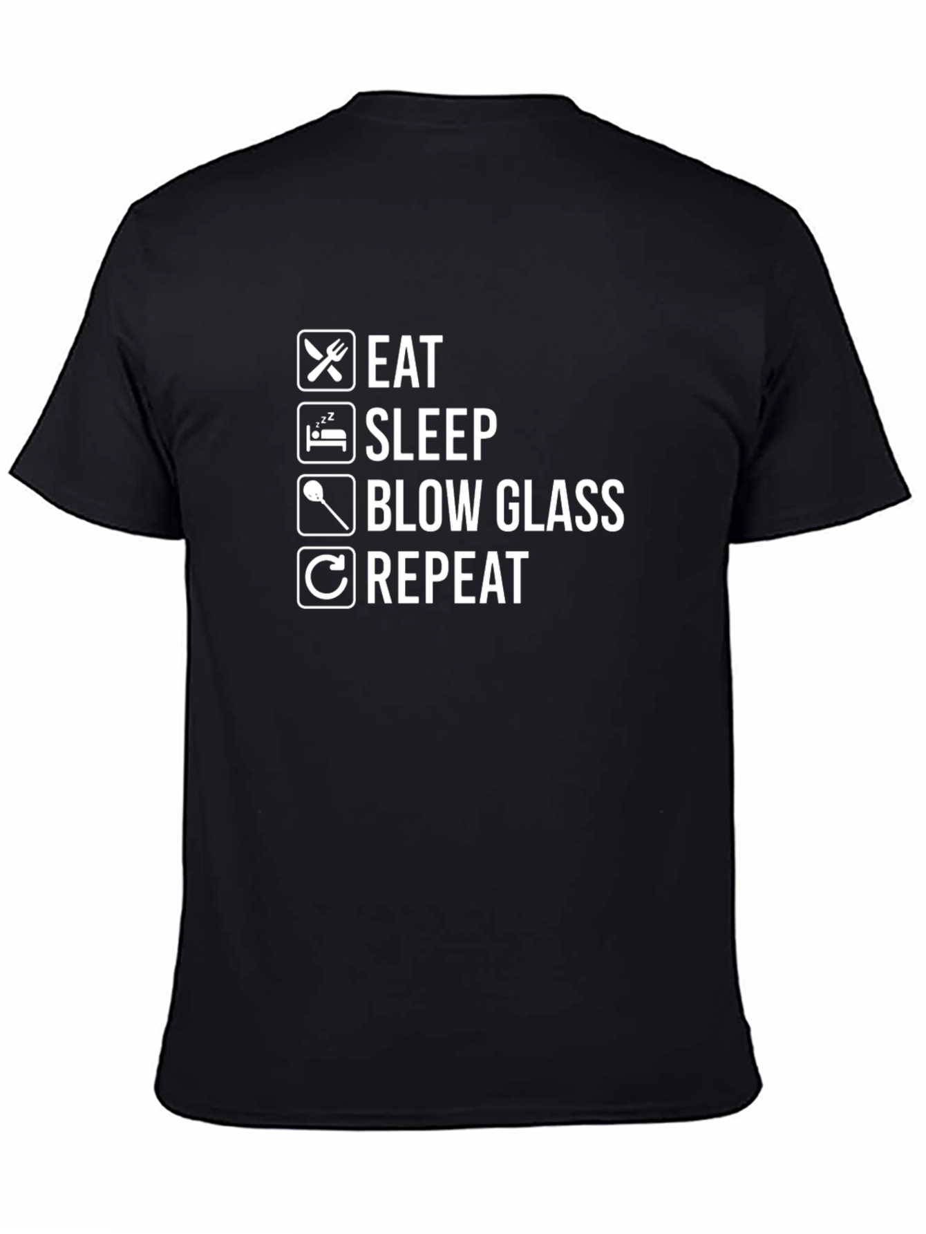Eat Sleep Blow Glass Repeat Black T-Shirt