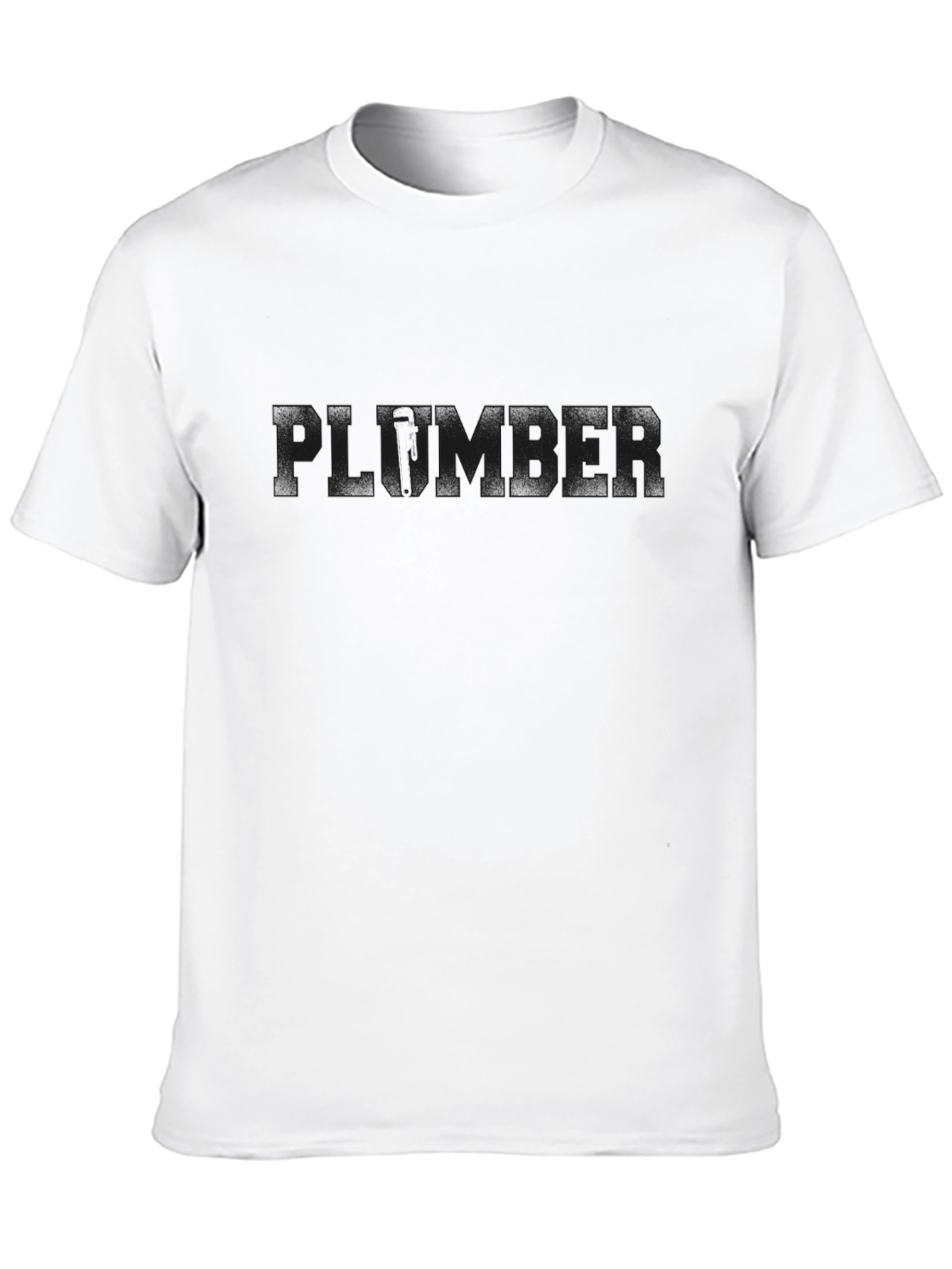Black Plumber Graphic Print Crew Neck T-Shirt