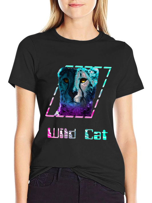 Wild Cat Graphic T-Shirt - Stylish Mens Tee