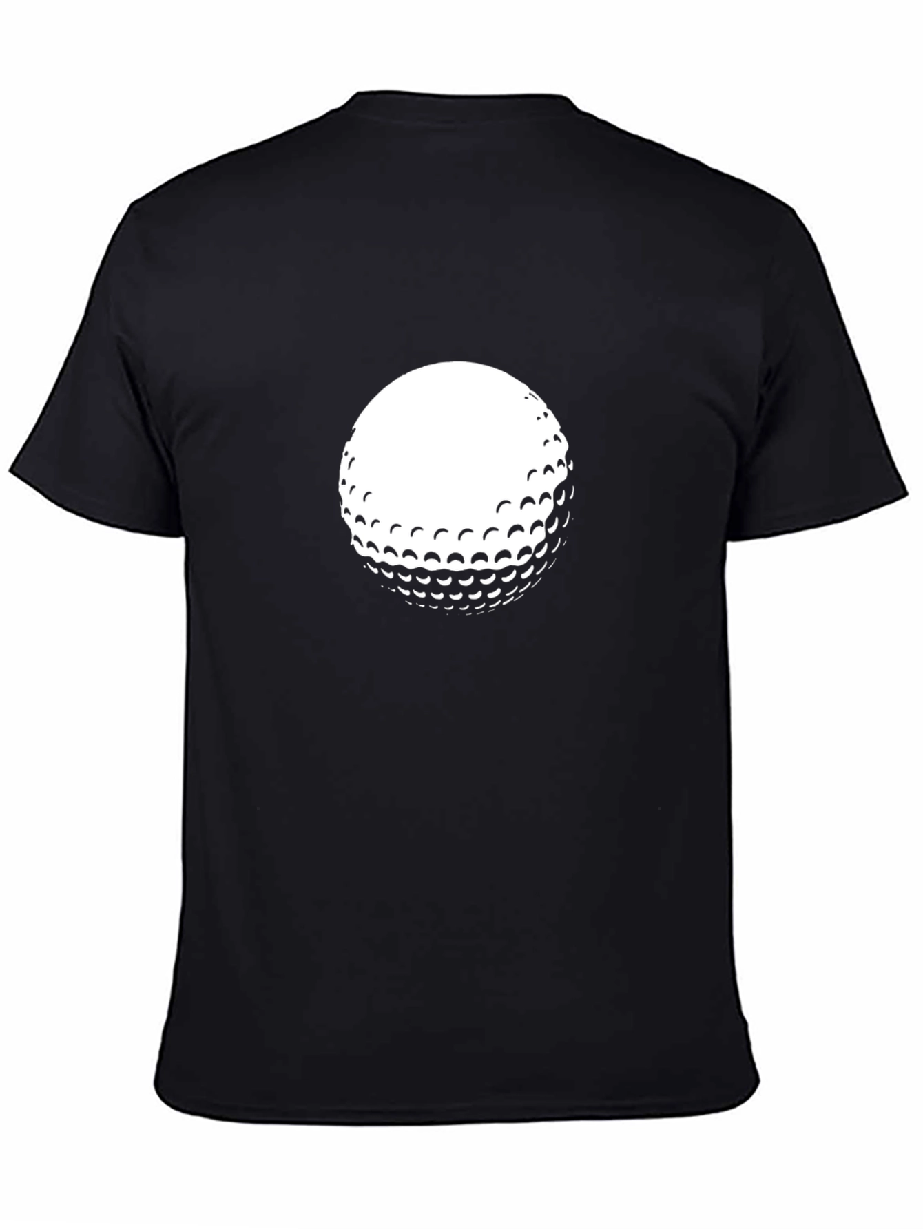 Golf Ball Graphic Tee - Black Cotton T-Shirt
