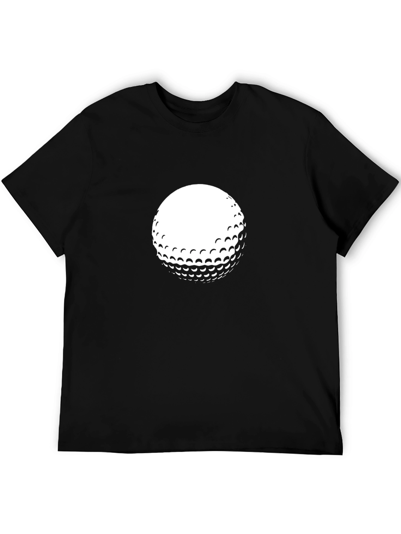 Golf Ball Graphic Tee - Black Cotton T-Shirt