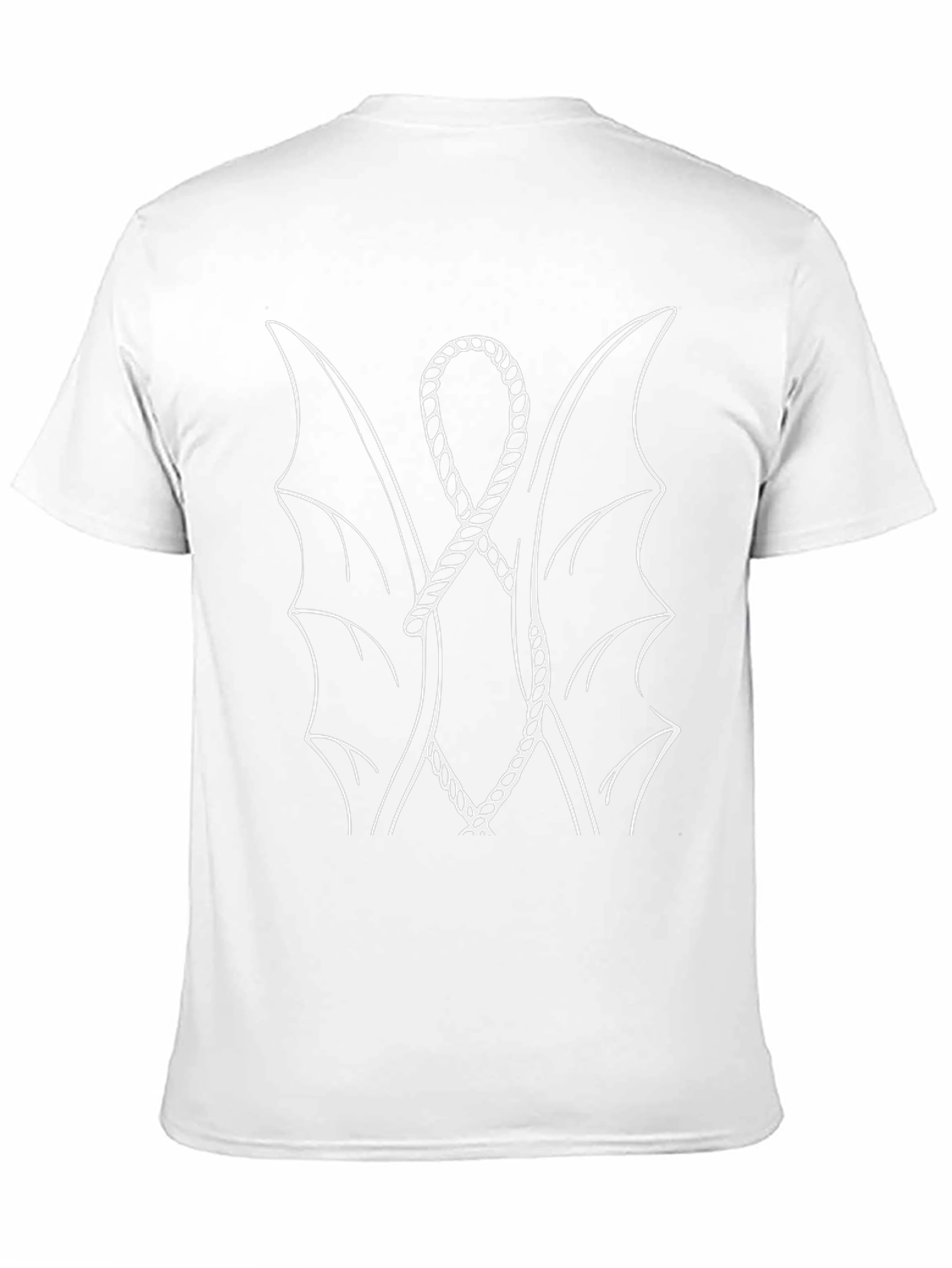 Unique Bat Wing Rope Design Black T-Shirt