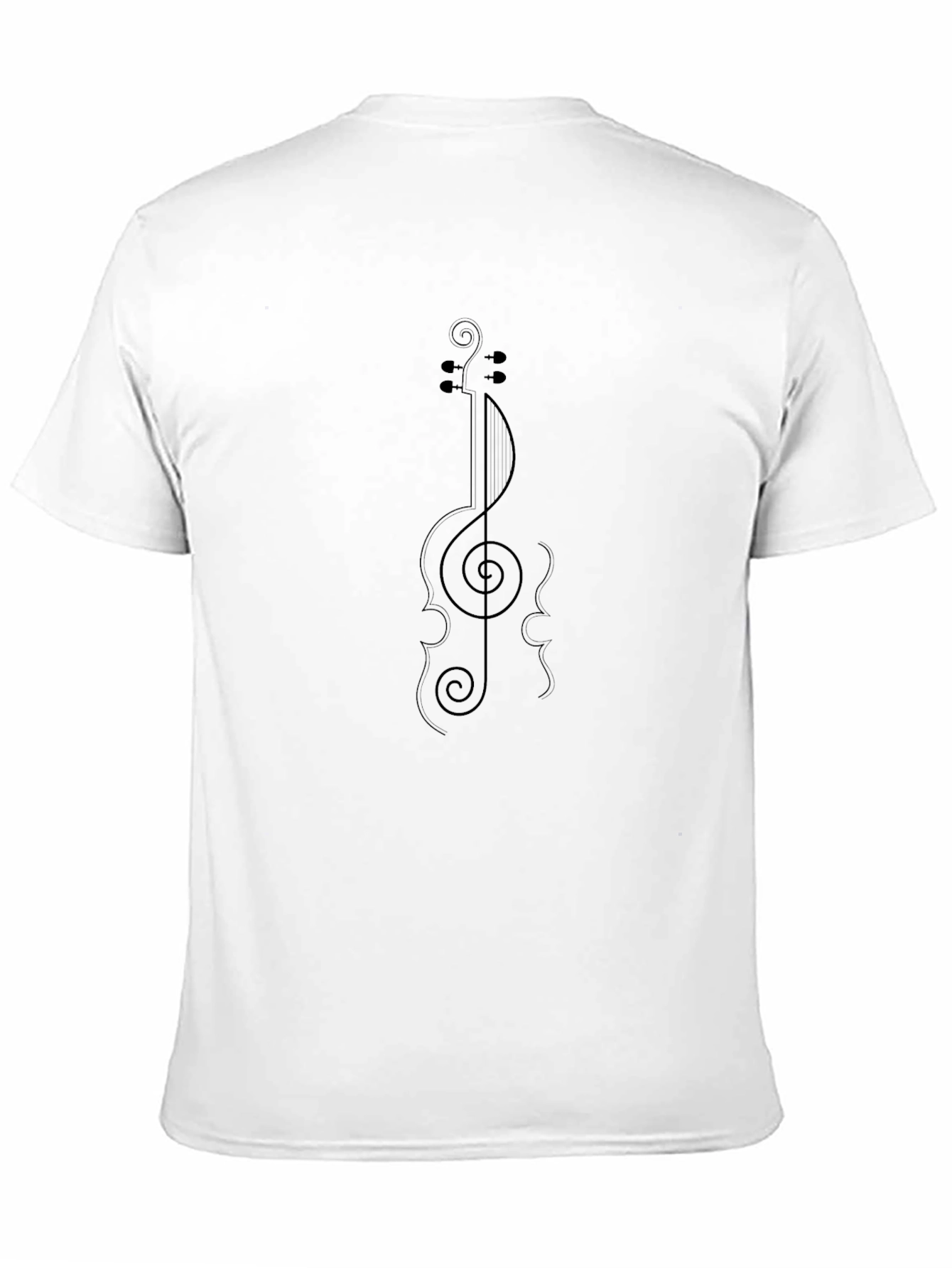Musical Violin Treble Clef T-Shirt - Black