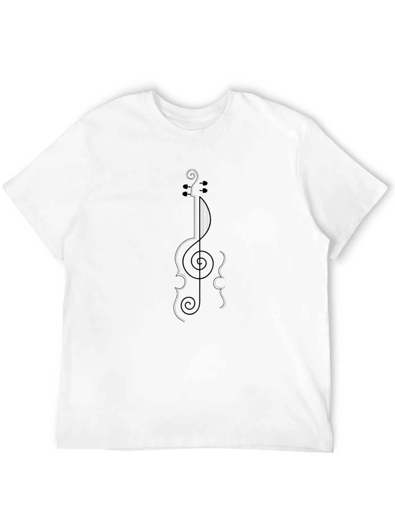 Musical Violin Treble Clef T-Shirt - Black