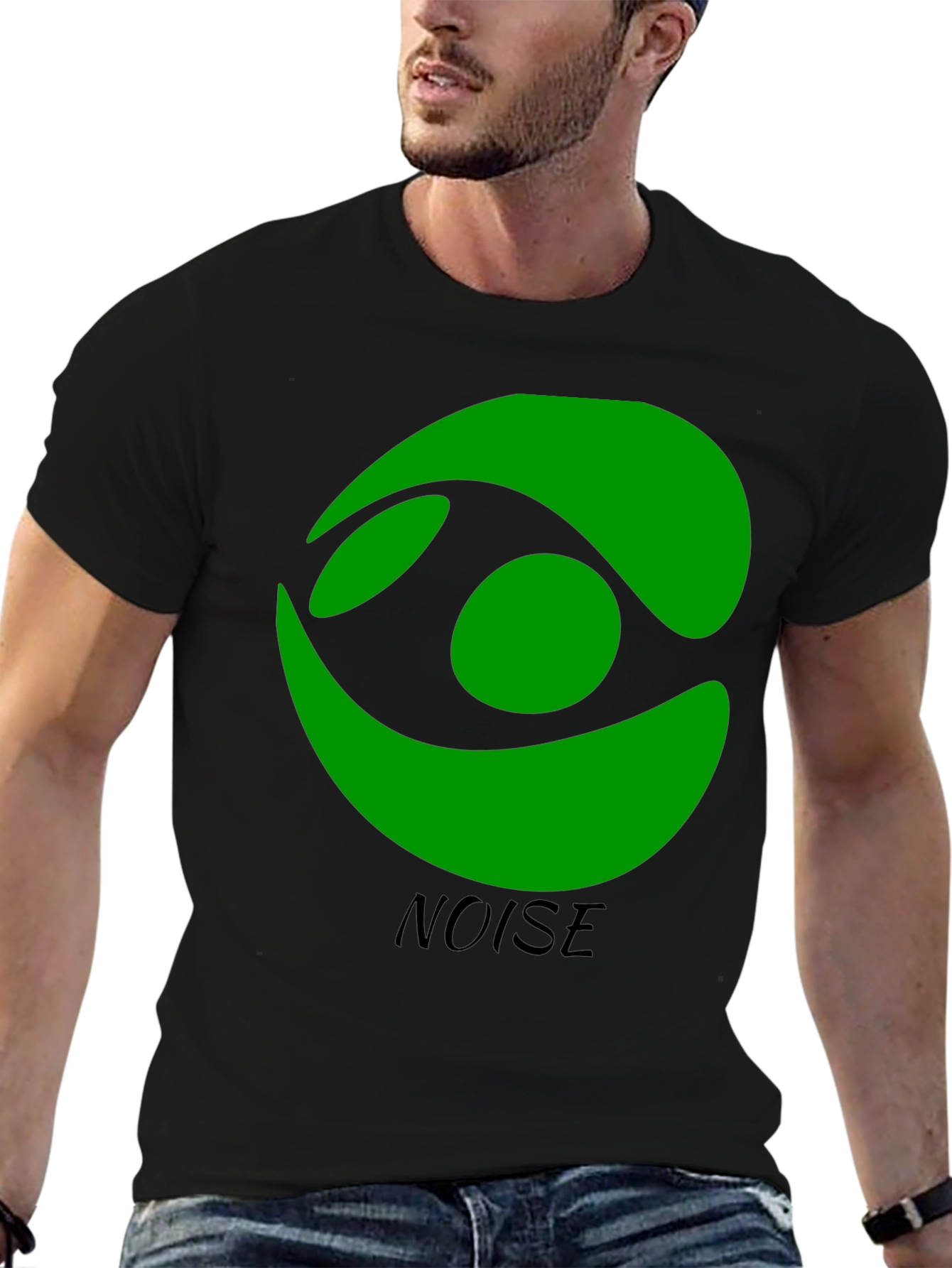 Green Eye Noise Black T-Shirt - Stylish Graphic Tee