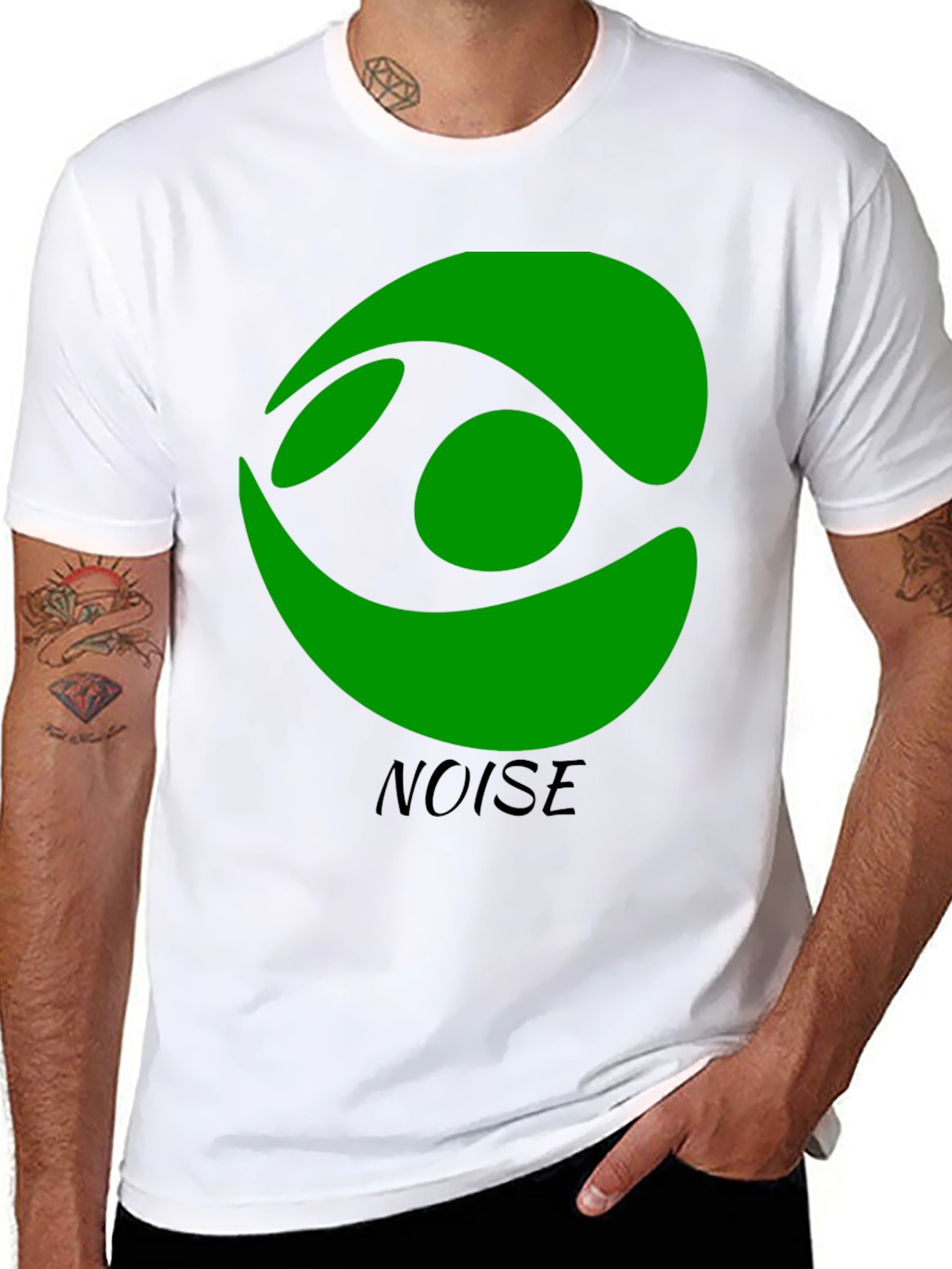Green Eye Noise Black T-Shirt - Stylish Graphic Tee