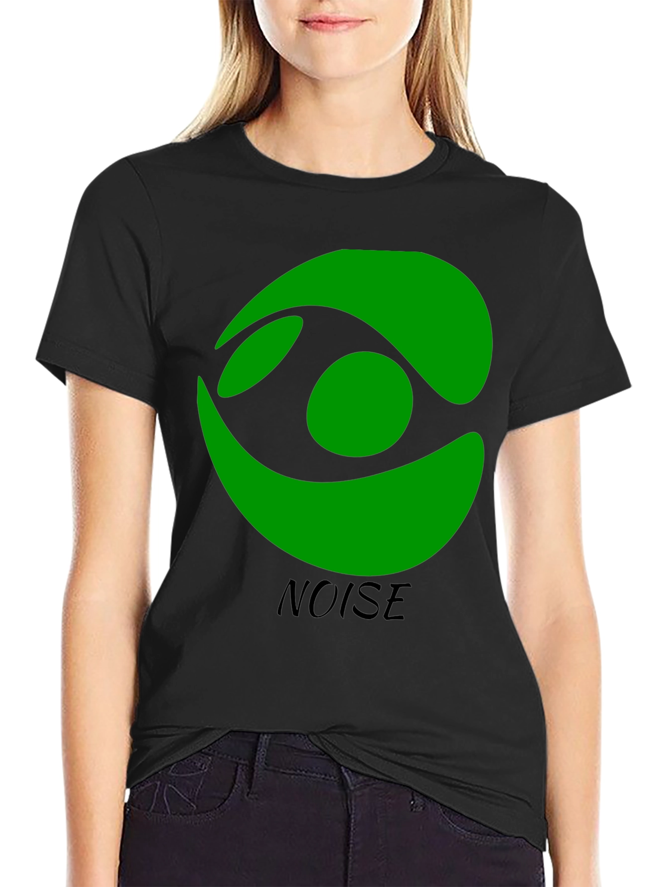 Green Eye Noise Black T-Shirt - Stylish Graphic Tee