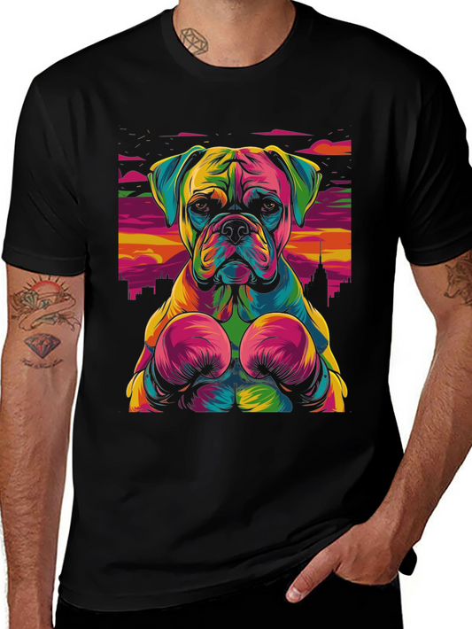 Boxer Dog Graphic Tee - Colorful Unique Design