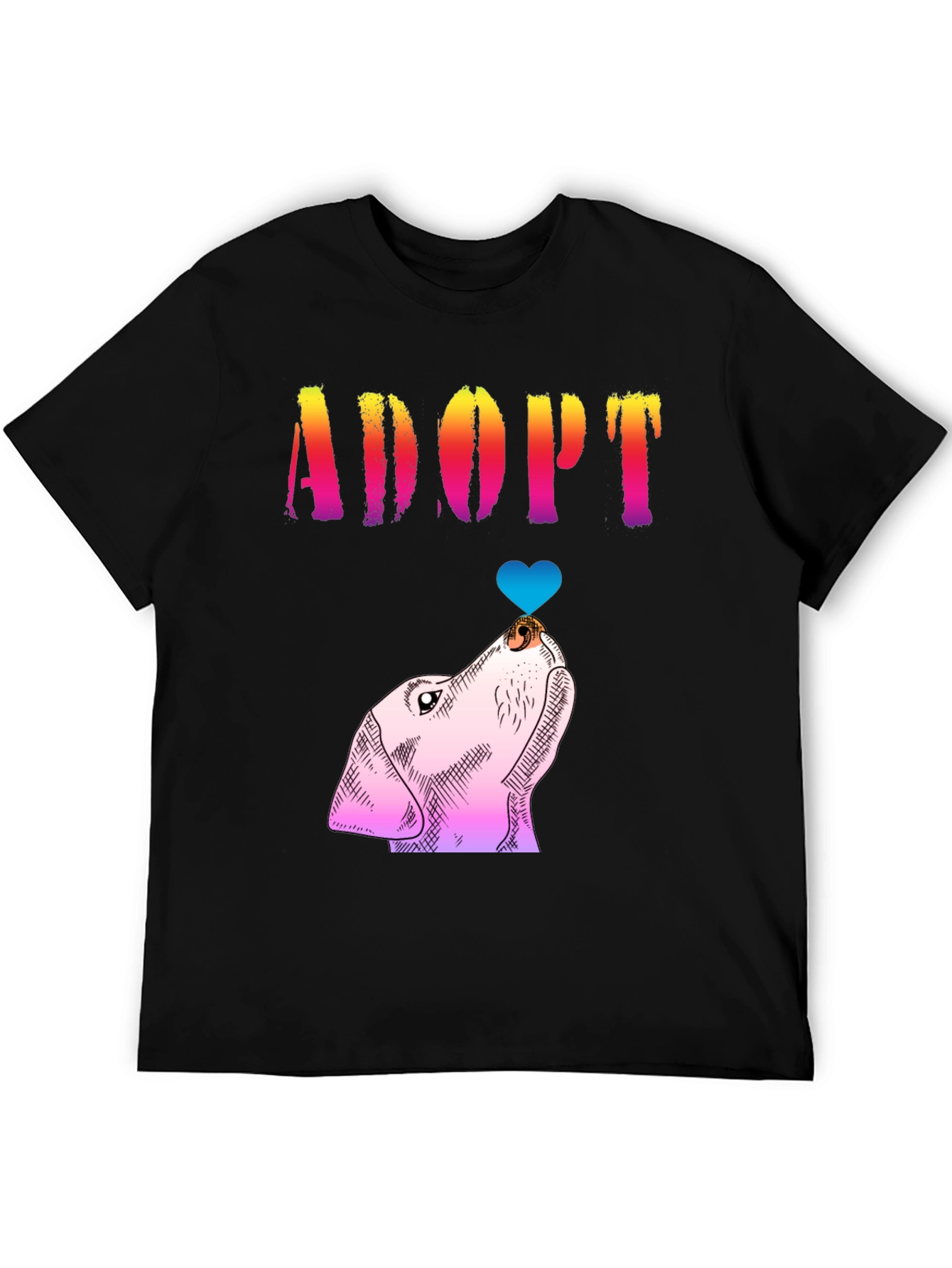 Adopt a Dog Graphic Tee - Mens Black T-Shirt