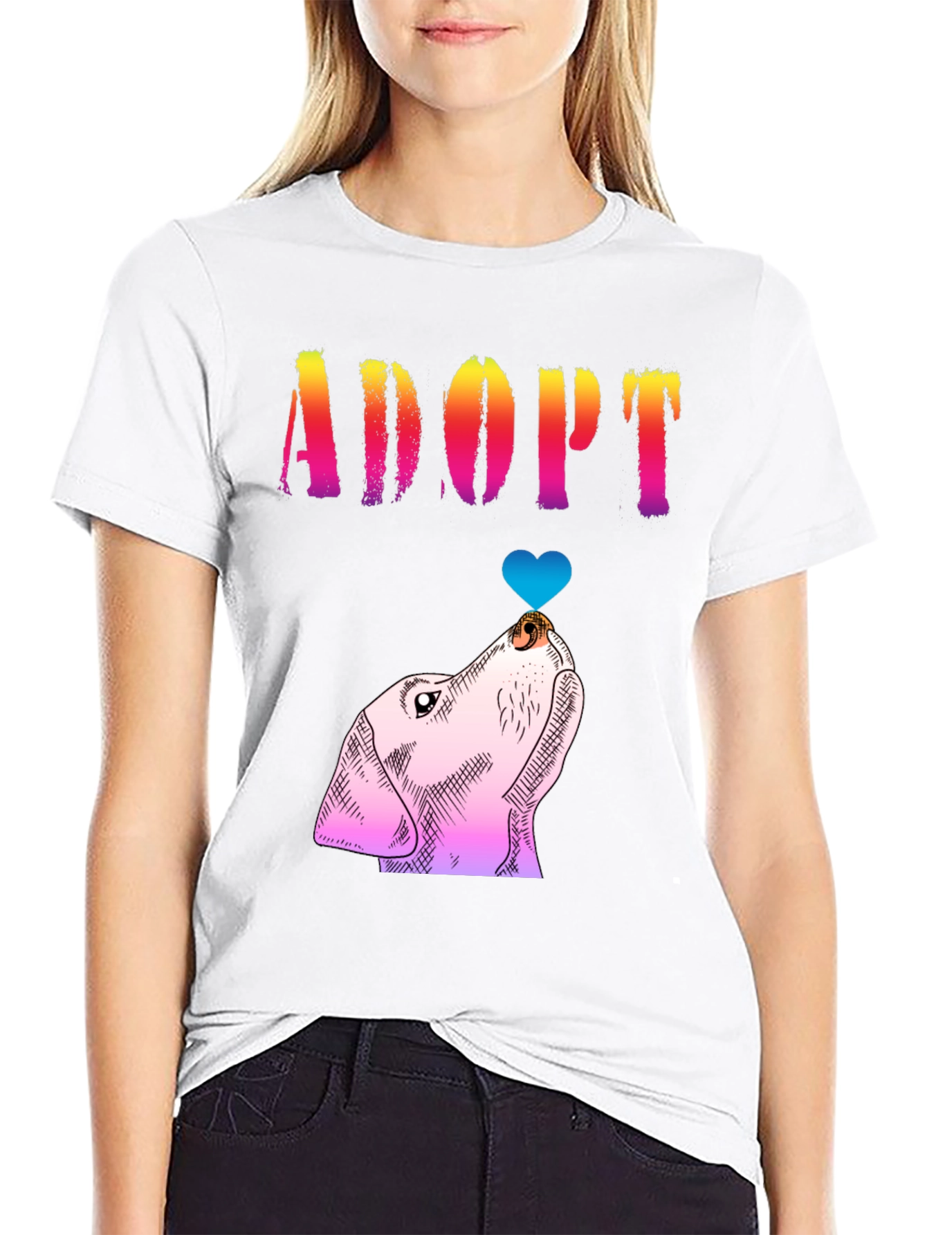 Adopt a Dog Graphic Tee - Mens Black T-Shirt