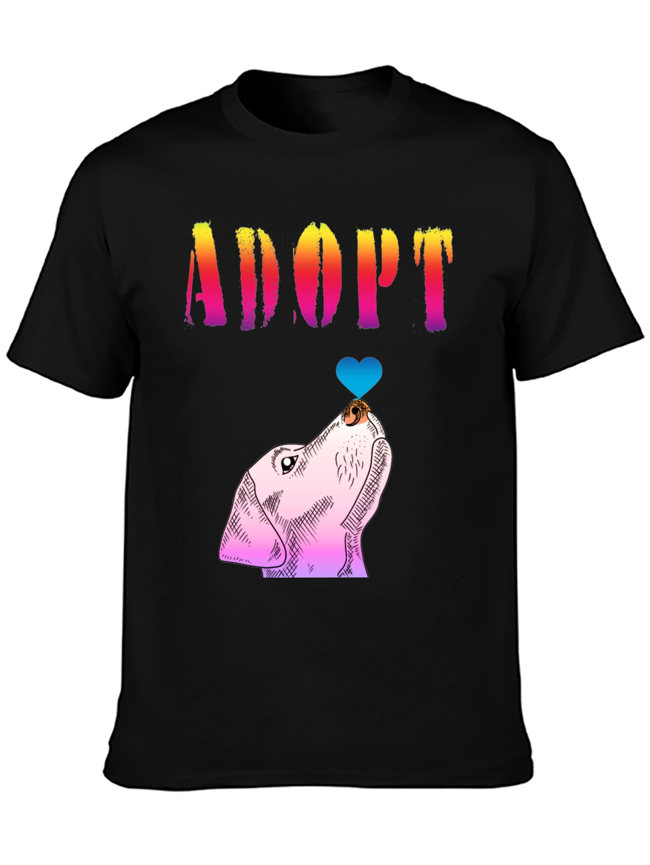 Adopt a Dog Graphic Tee - Mens Black T-Shirt