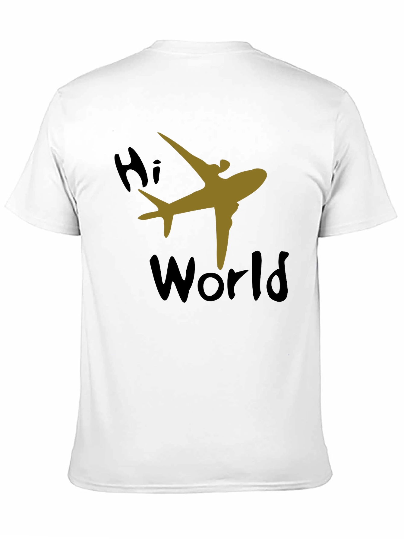 Hi World Airplane Graphic Tee - Black